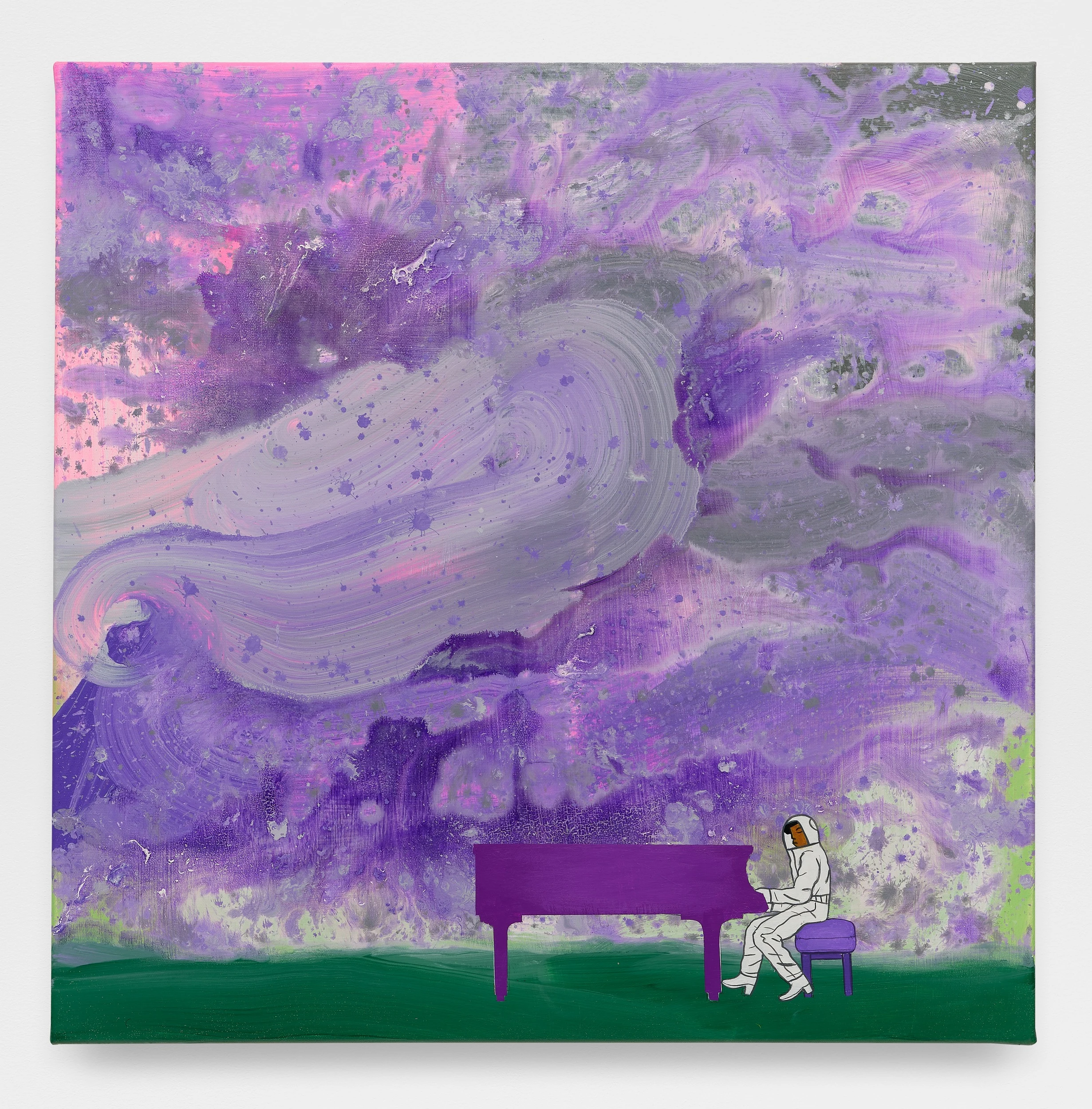 David Huffman<br><em>Fell in Love When I First Saw You</em>, 2025<br>Acrylic, gouache and mixed ground on canvas<br>24 x 24 x 3/4 inches / 61 x 61 x 1.9 cm