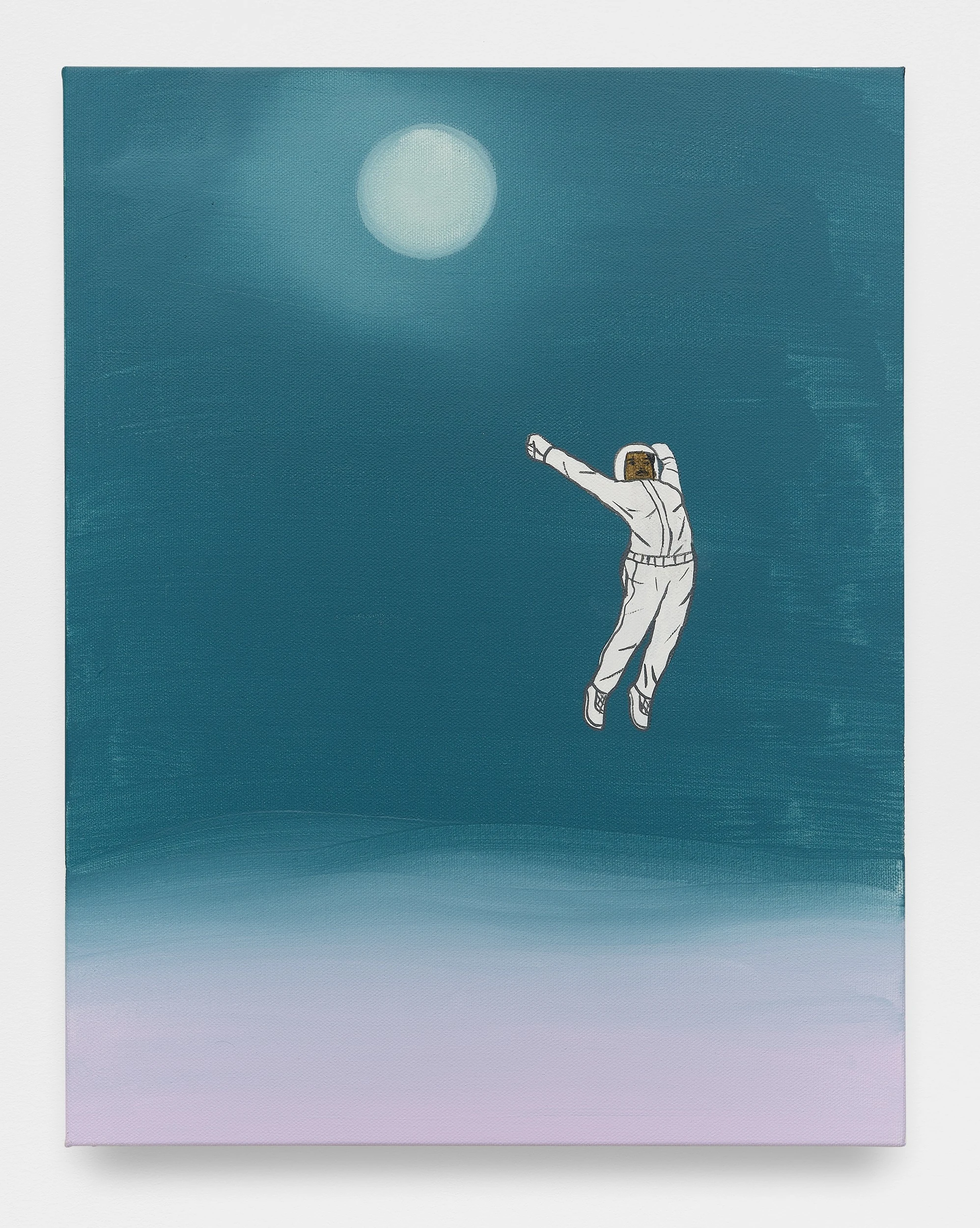 David Huffman<br><em>Ganymede</em>, 2025<br>Acrylic and gouache on canvas<br>18 x 14 x 3/4 inches / 45.7 x 35.6 x 1.9 cm