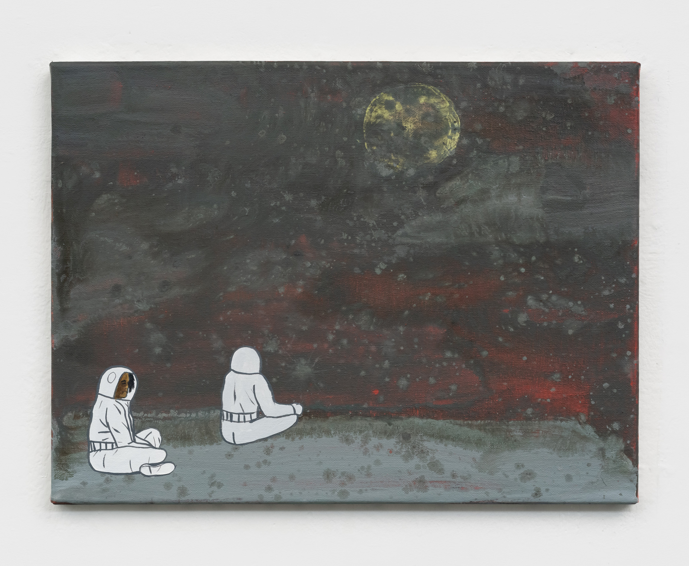 David Huffman<br><em>Sun at Night</em>, 2025<br>Acrylic and gouache on canvas<br>12 x 16 x 1/2 inches / 30.5 x 40.6 x 1.3 cm