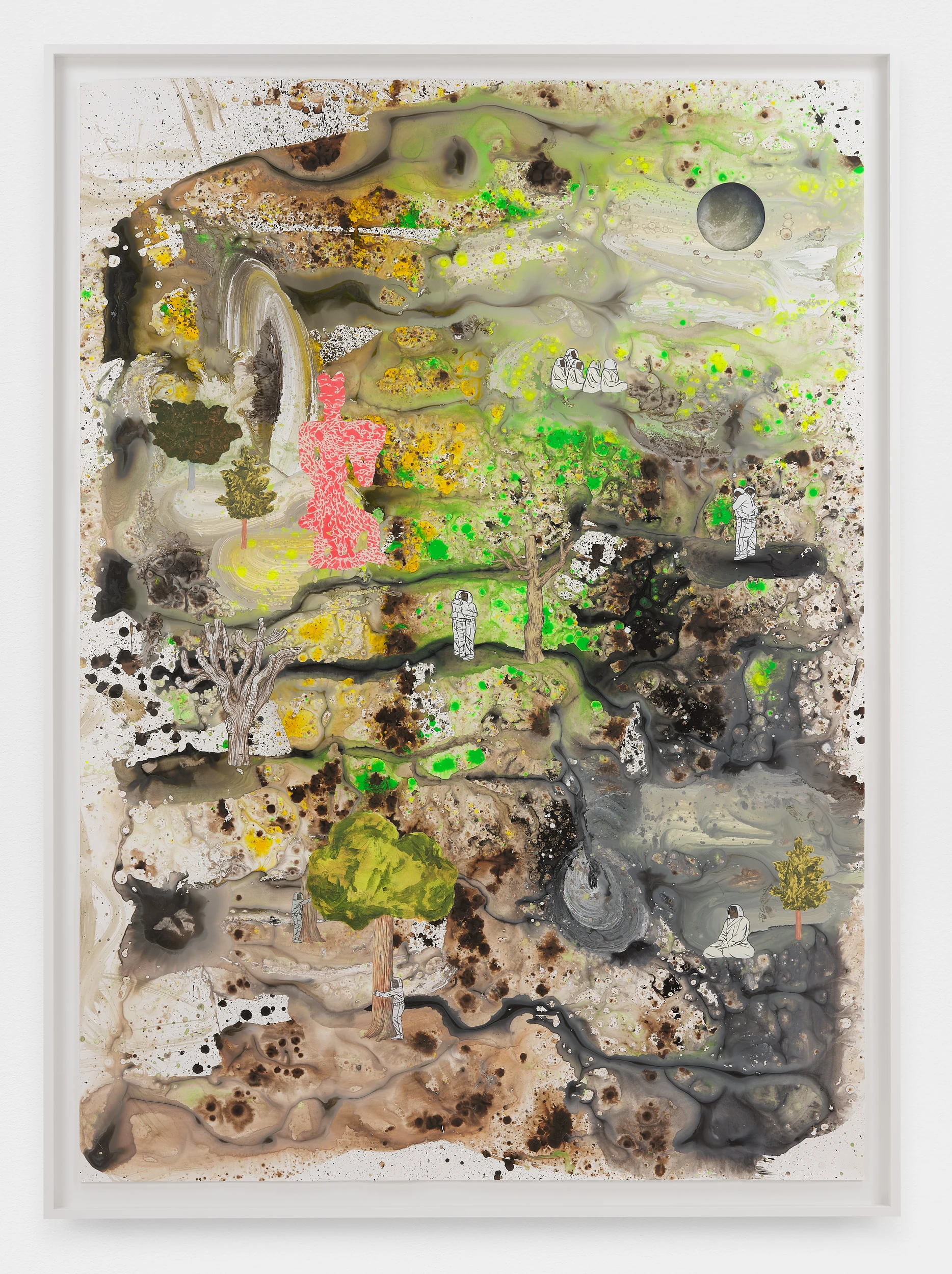 <p>David Huffman<br /><em>Ancestors of the Ascending Self</em>, 2025<br />Acrylic, gouache and collage on Yupo<br />88 x 64 x 3 inches / 223.5 x 162.6 x 7.62 cm</p>
