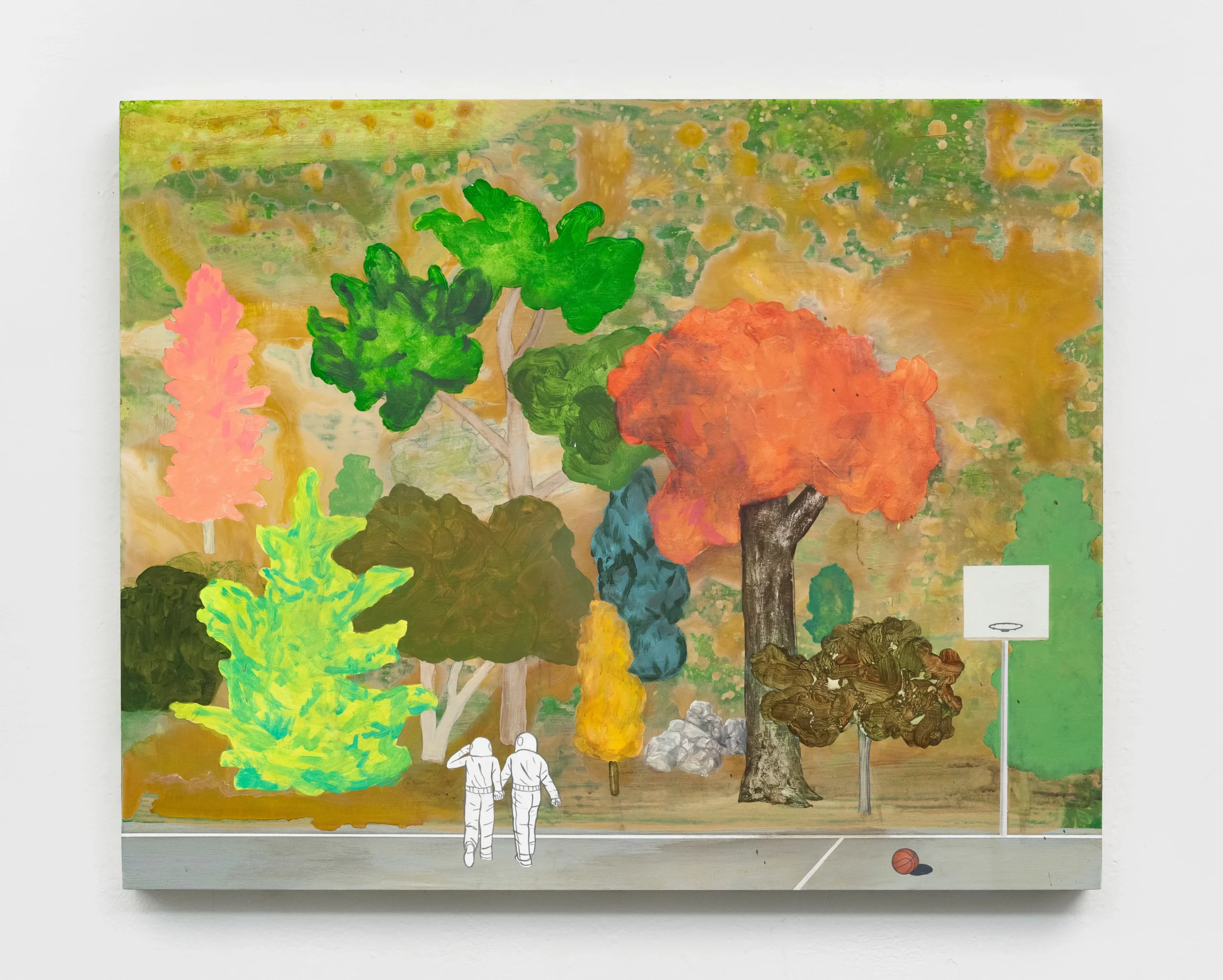 <p>David Huffman<br /><em>Celestial Amnesia</em>, 2025<br />Acrylic and gouache on wood panel<br />24 x 30 x 1 3/4 inches / 61 x 76.2 x 4.4 cm</p>
