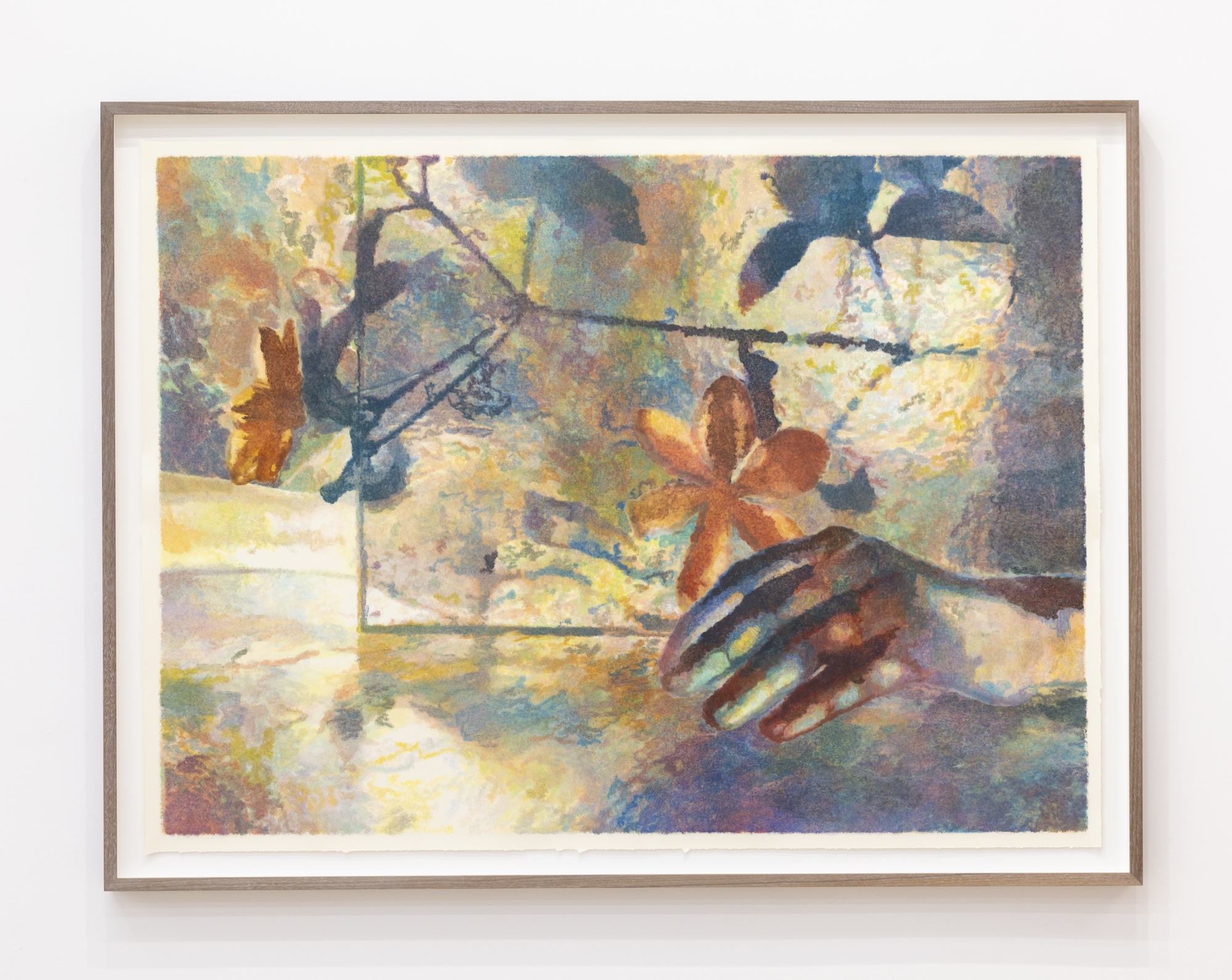 Sarah Meyohas<br><em>Hands with Flowers</em>, 2024<br>Pastel on paper<br>39 3/4 x 54 inches / 101 x 137.2 cm