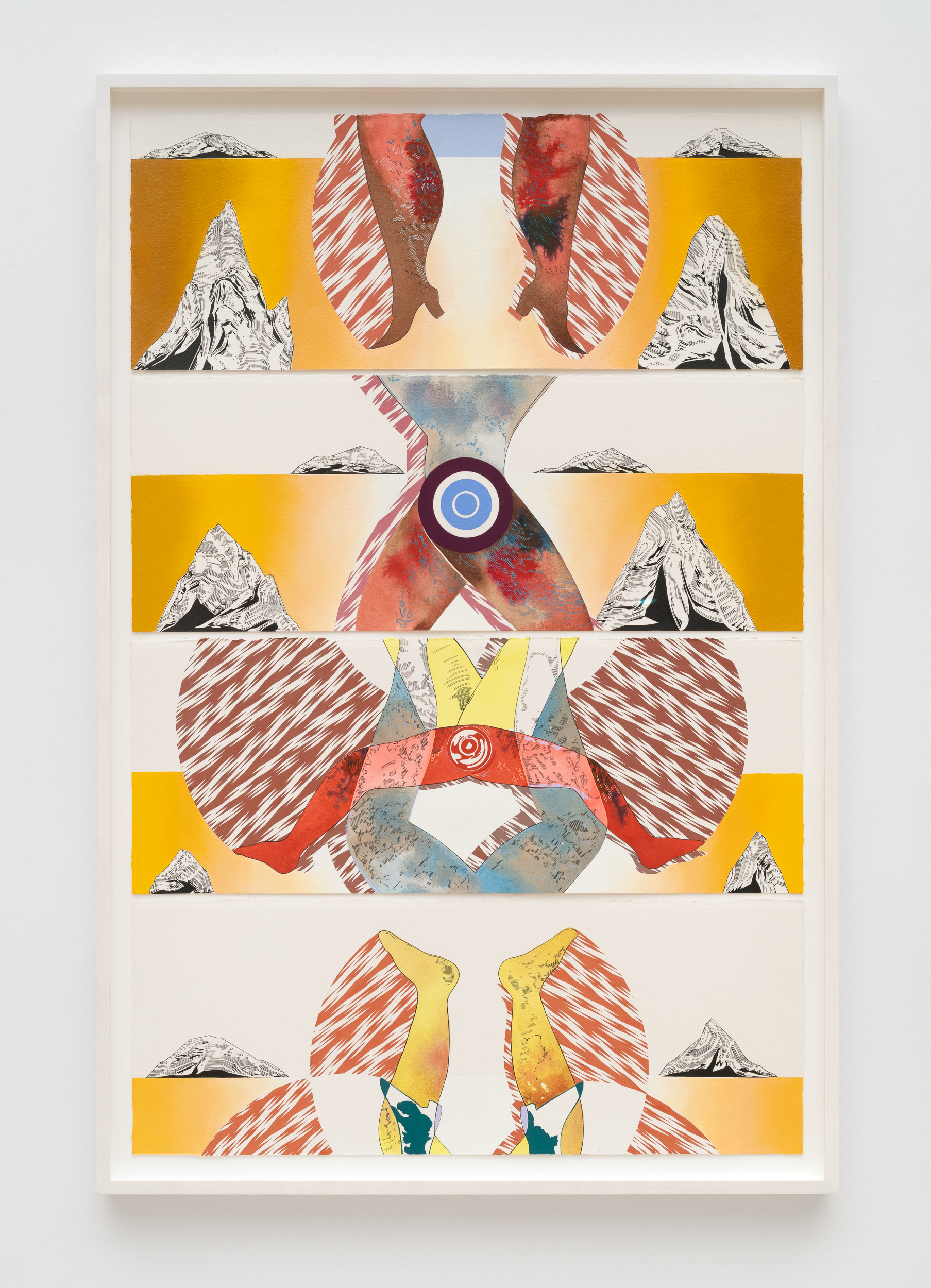 <p>Andrea Carlson<br /><em>The Antagonist</em>, 2025<br />Sumi ink and gouache on paper<br /> 49 5/8 x 32 7/8 x 2 inches / 126 x 83.5 x 5.1 cm<br />Assembled suite of four</p>
