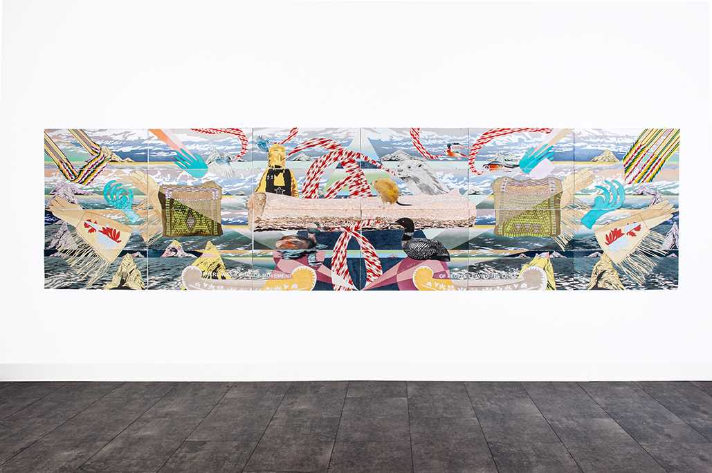 <p>Andrea Carlson<br /><em>The Host</em>, 2025<br />Sumi ink and gouache on paper<br />Overall: 46 x 180 inches / 116.8 x 457.2 cm<br />Assembled suite of twenty-four</p>
