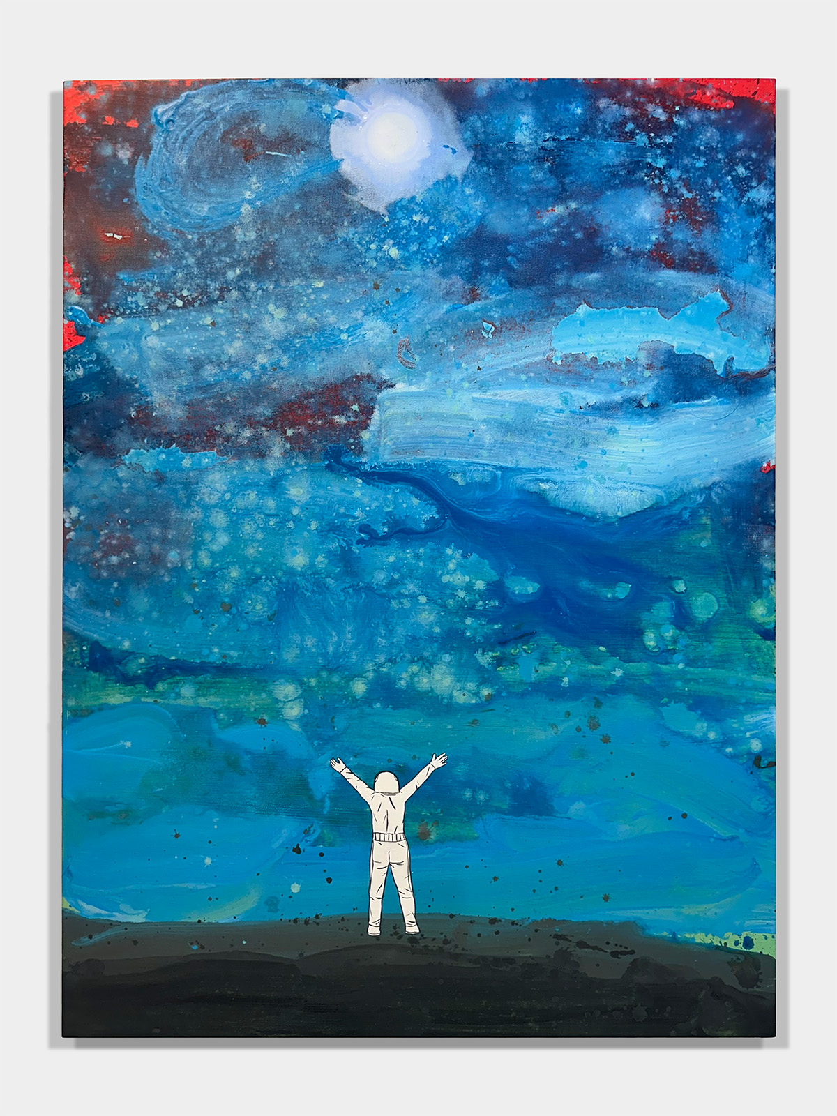 David Huffman<br><em>Seeds of Light</em>, 2025<br>Acrylic and gouache on linen<br>40 x 30 inches / 101.6 x 76.2 cm