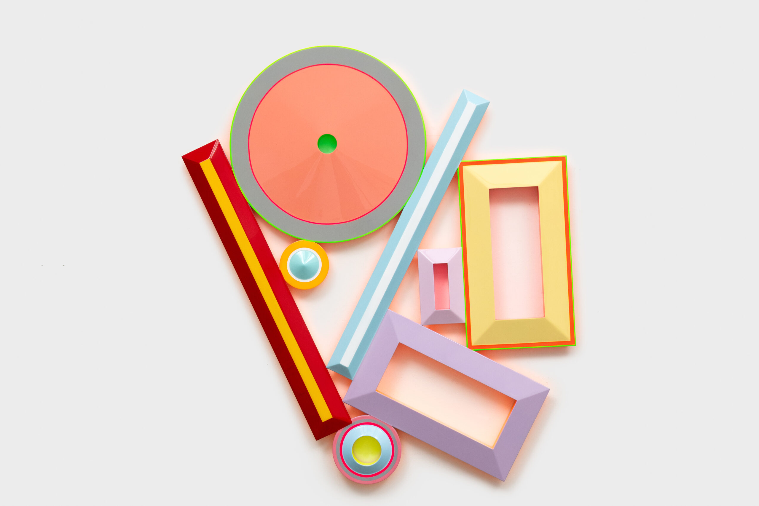 Beverly Fishman<br><em>Equilibrium (C.9)</em>, 2025<br>Urethane paint on wood<br>45 x 40 x 2 inches / 114.3 x 101.6 x 5.1 cm