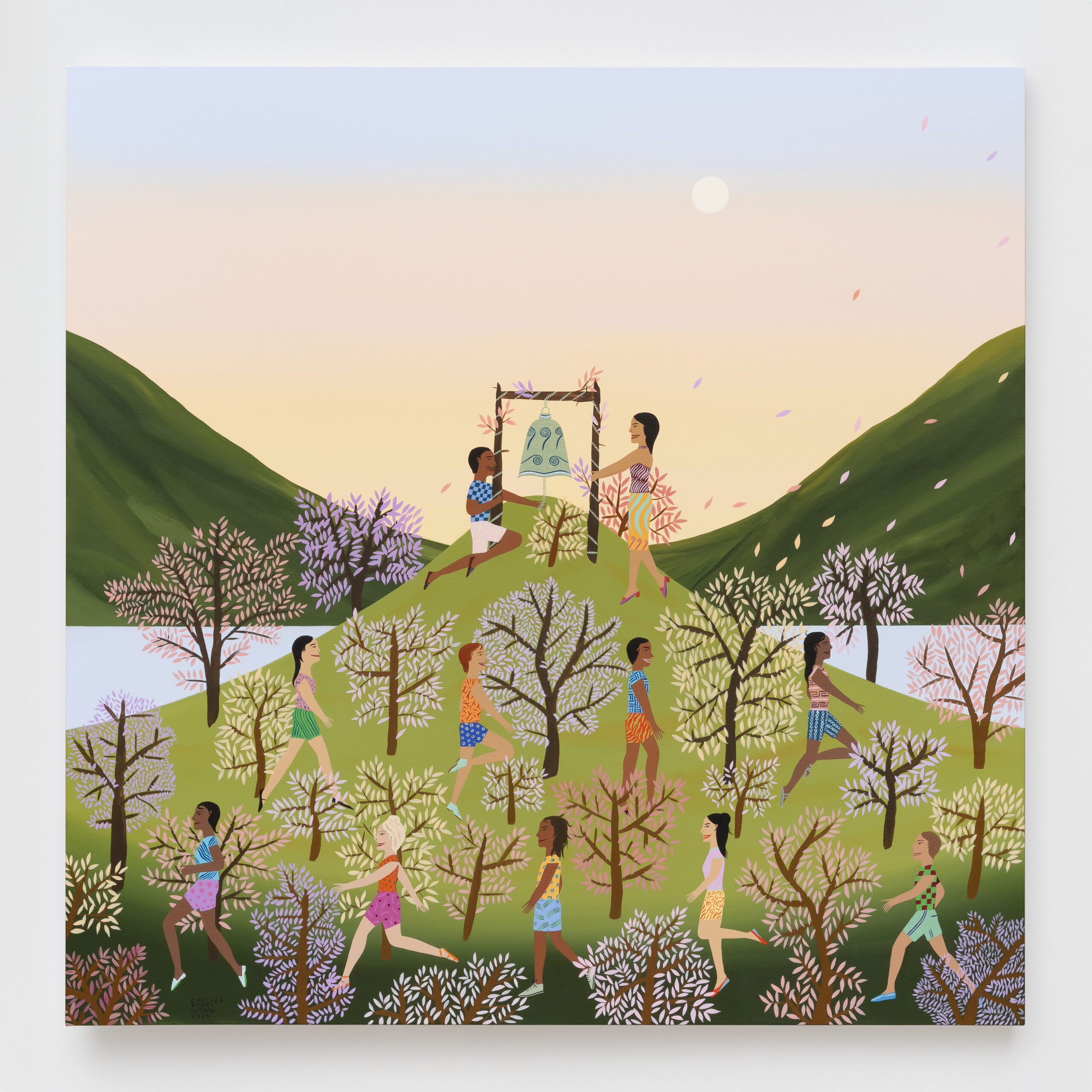 <p>Chelsea Ryoko Wong<br /><em>Reverberating in Harmony</em>, 2025<br />Acrylic on canvas<br />48 x 48 x 1 3/4 inches / 121.9 x 121.9 x 4.4 cm</p>
