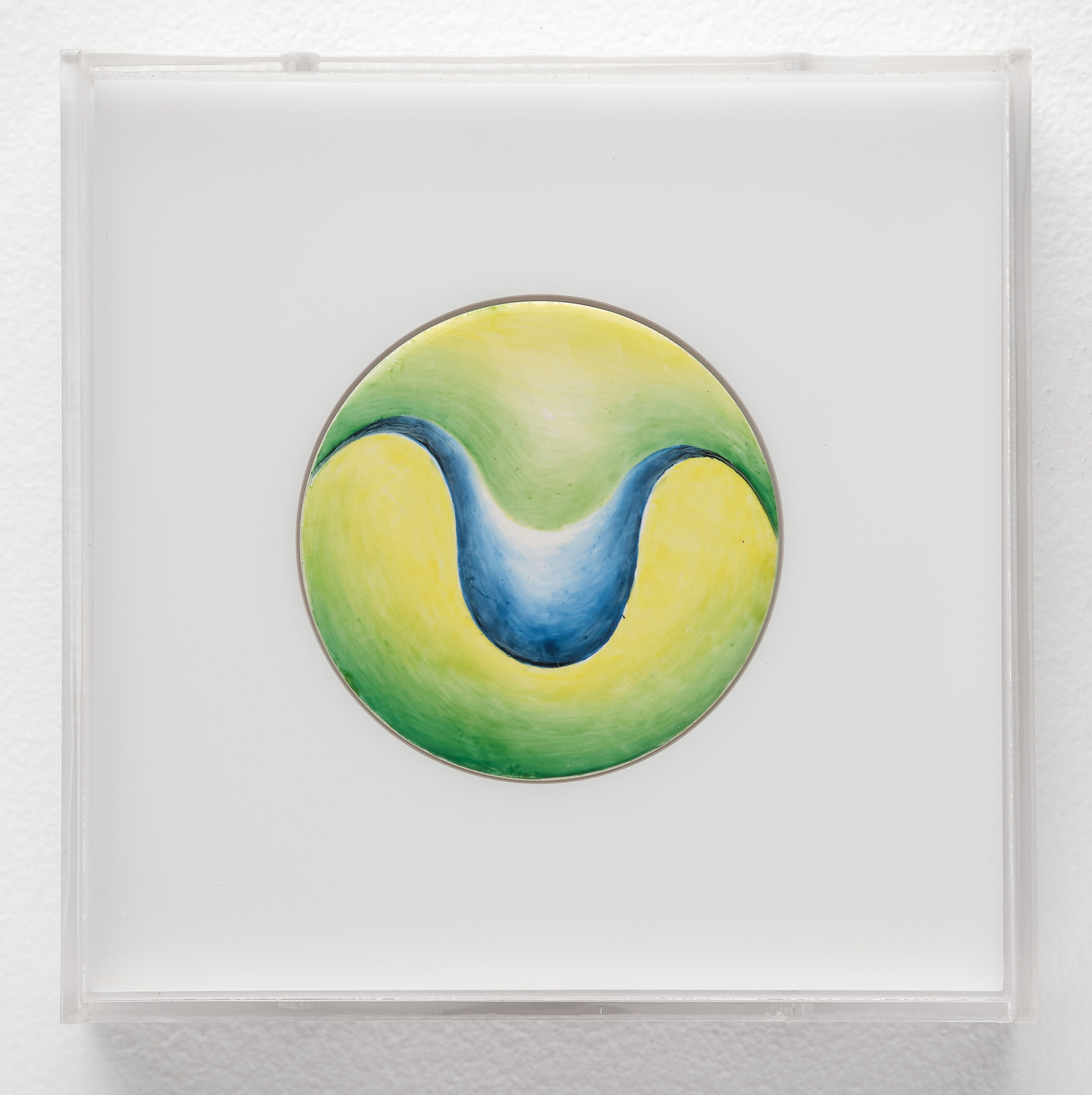 Judy Chicago<br><em>Tender Button #6</em>, c. 1970<br>Painted porcelain<br>5 1/4 x 5 1/4 x 1 1/4 inches 13.3 x 13.3 x 3.2 cm