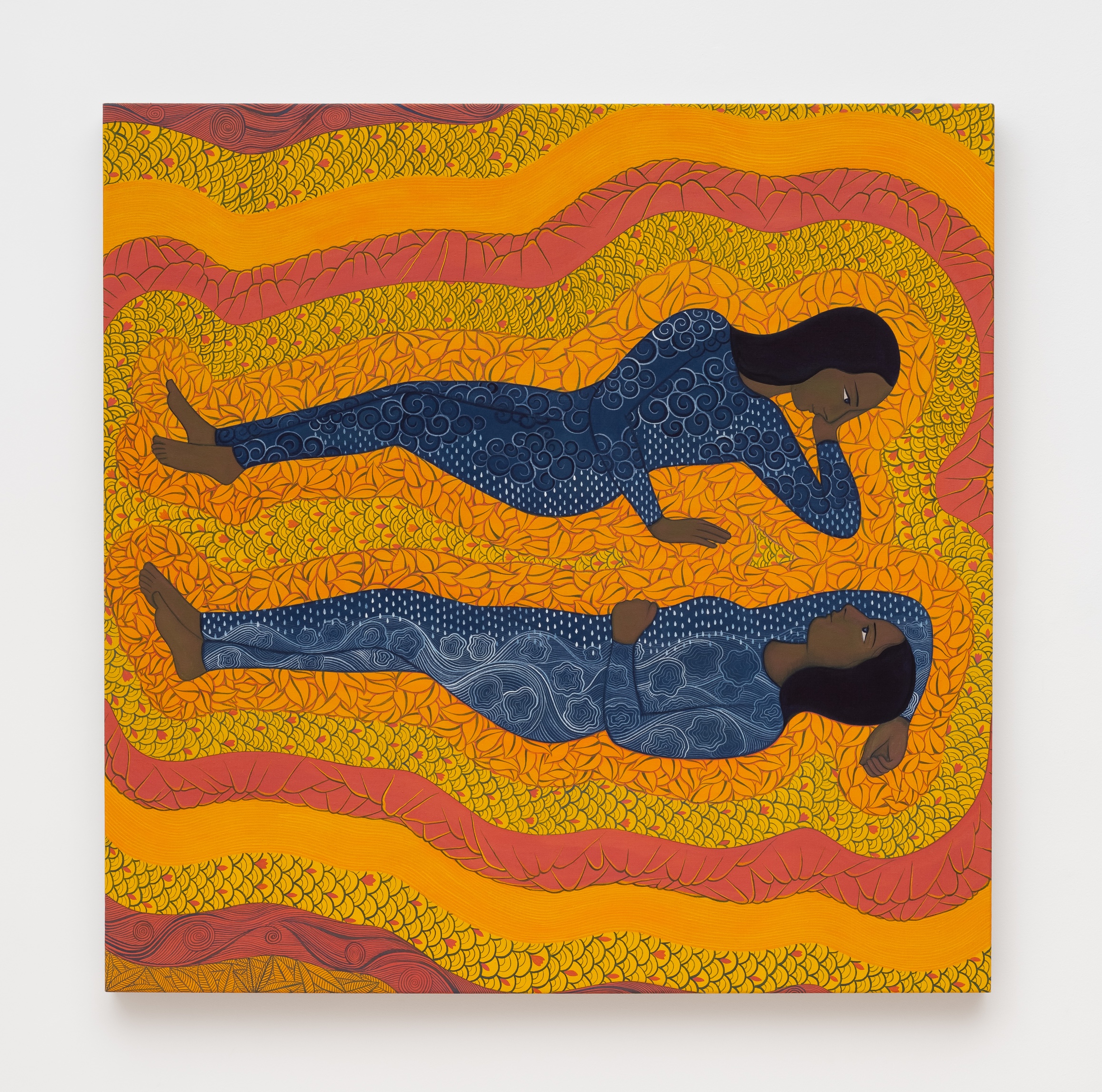 Rupy C. Tut<br><em>Hope for a Meeting (Wasl Ki Umeed)</em>, 2025<br>Handmade pigments on linen<br>48 x 48 x 2 inches / 121.9 x 121.9 x 5.1 cm