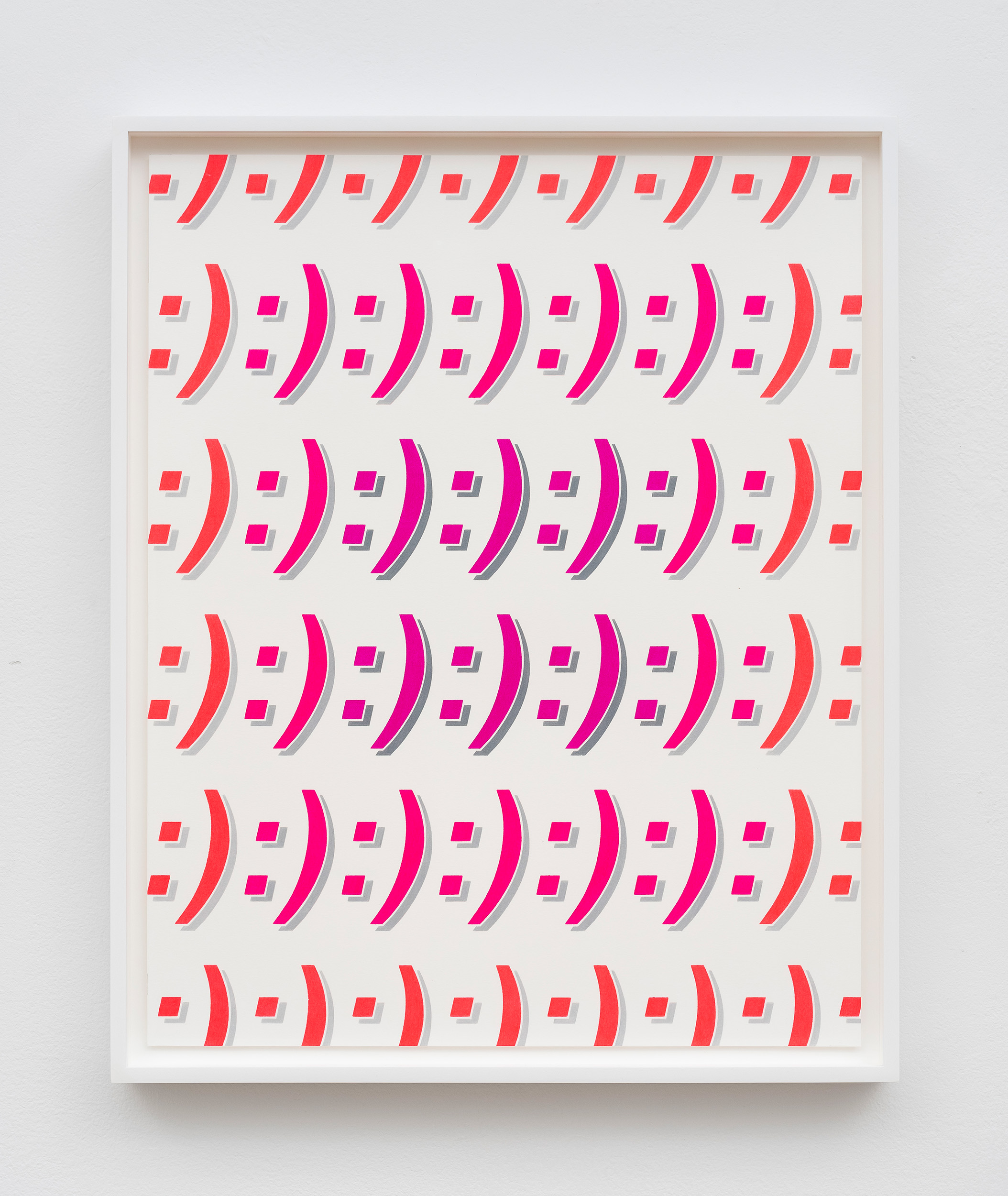 Sadie Barnette<br><em>Typeface 6</em>, 2025<br>Colored pencil on paper<br>21 5/8 x 17 5/8 x 1 1/2 inches / 54.8 x 44.6 x 3.8 cm
