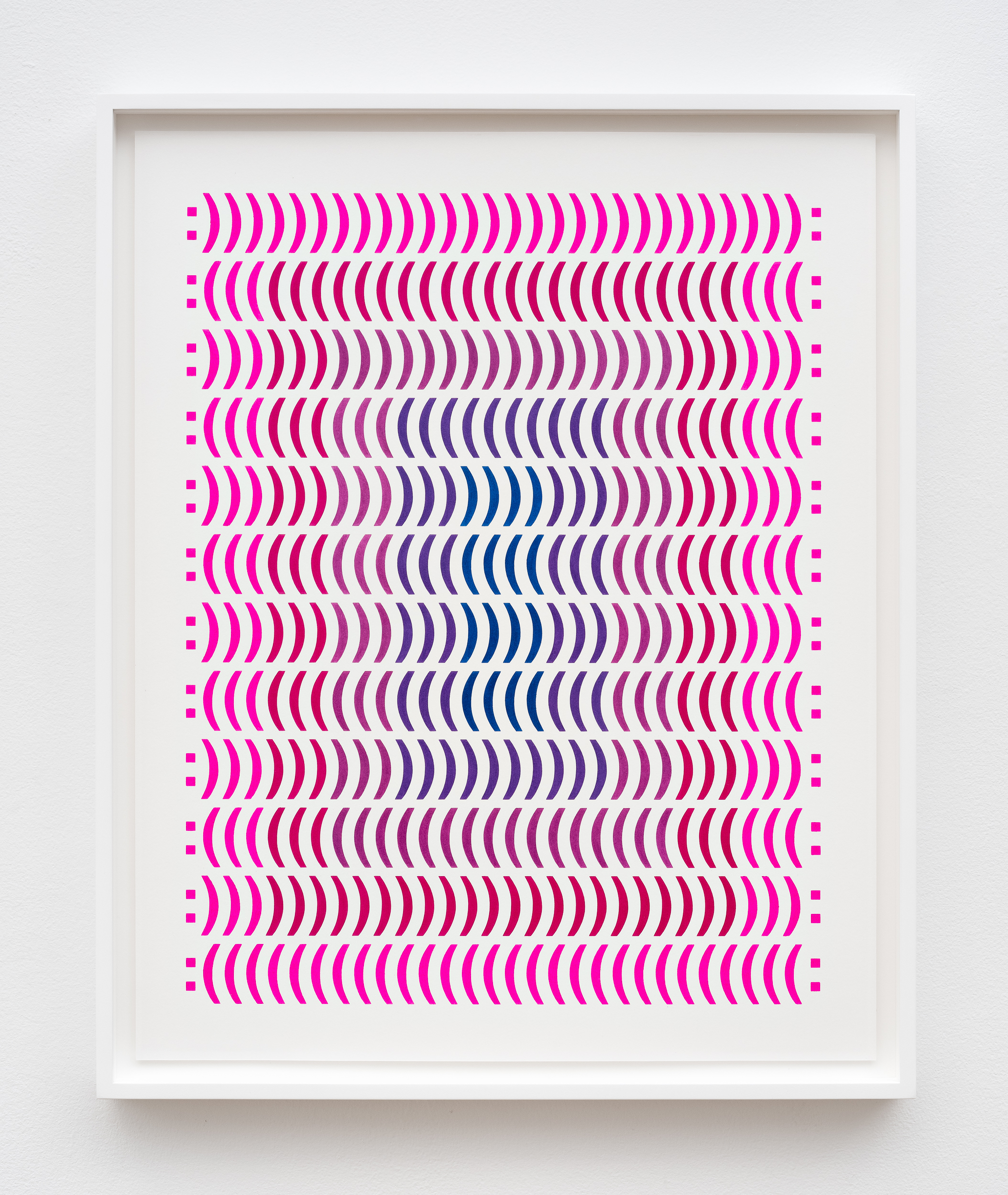Sadie Barnette<br><em>Typeface 7</em>, 2025<br>Colored pencil on paper<br>21 5/8 x 17 5/8 x 1 1/2 inches / 54.8 x 44.6 x 3.8 cm