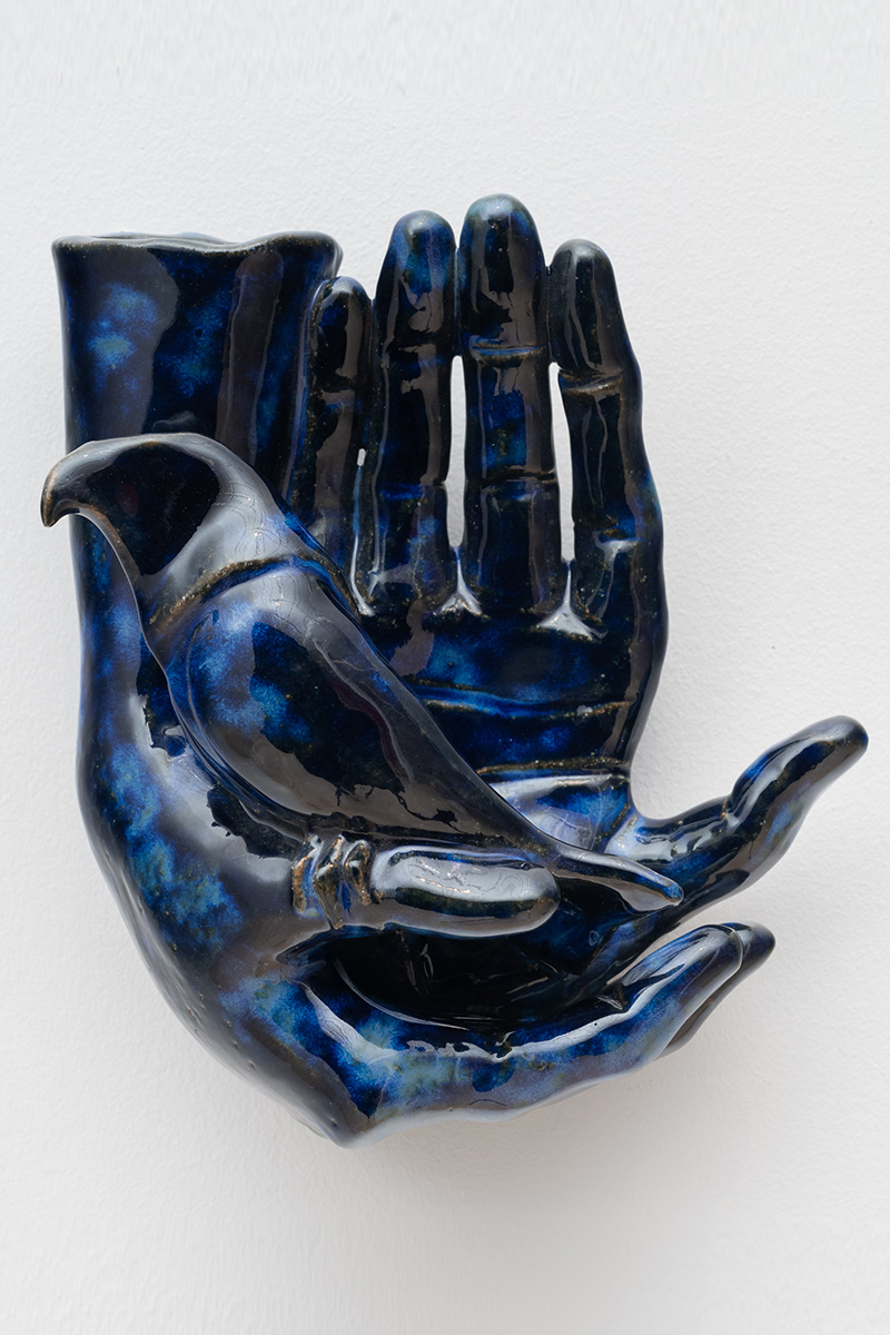 Woody De Othello<br><em>within reach</em>, 2025<br>Glazed ceramic<br>10 1/2 x 9 1/2 x 5 inches / 26.7 x 24.1 x 12.7 cm