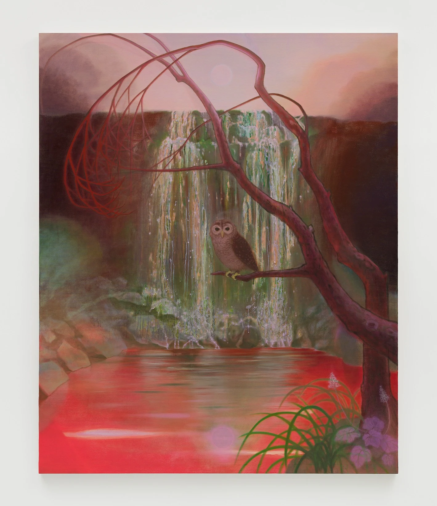 Guimi You<br><em>Moonlight Falls</em>, 2025<br>Oil on linen<br>80 x 65 x 1 1/8 inches / 203.2 x 165.1 x 2.9 cm