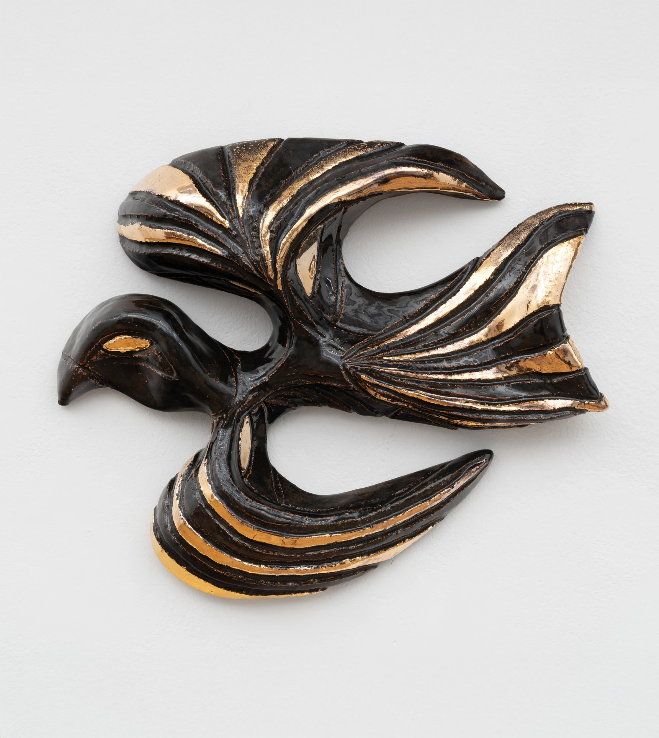 Woody De Othello<br><em>a thought sown takes flights</em>, 2025<br>Glazed ceramic<br>11 x 14 x 2 1/2 inches / 27.9 x 35.6 x 6.3 cm