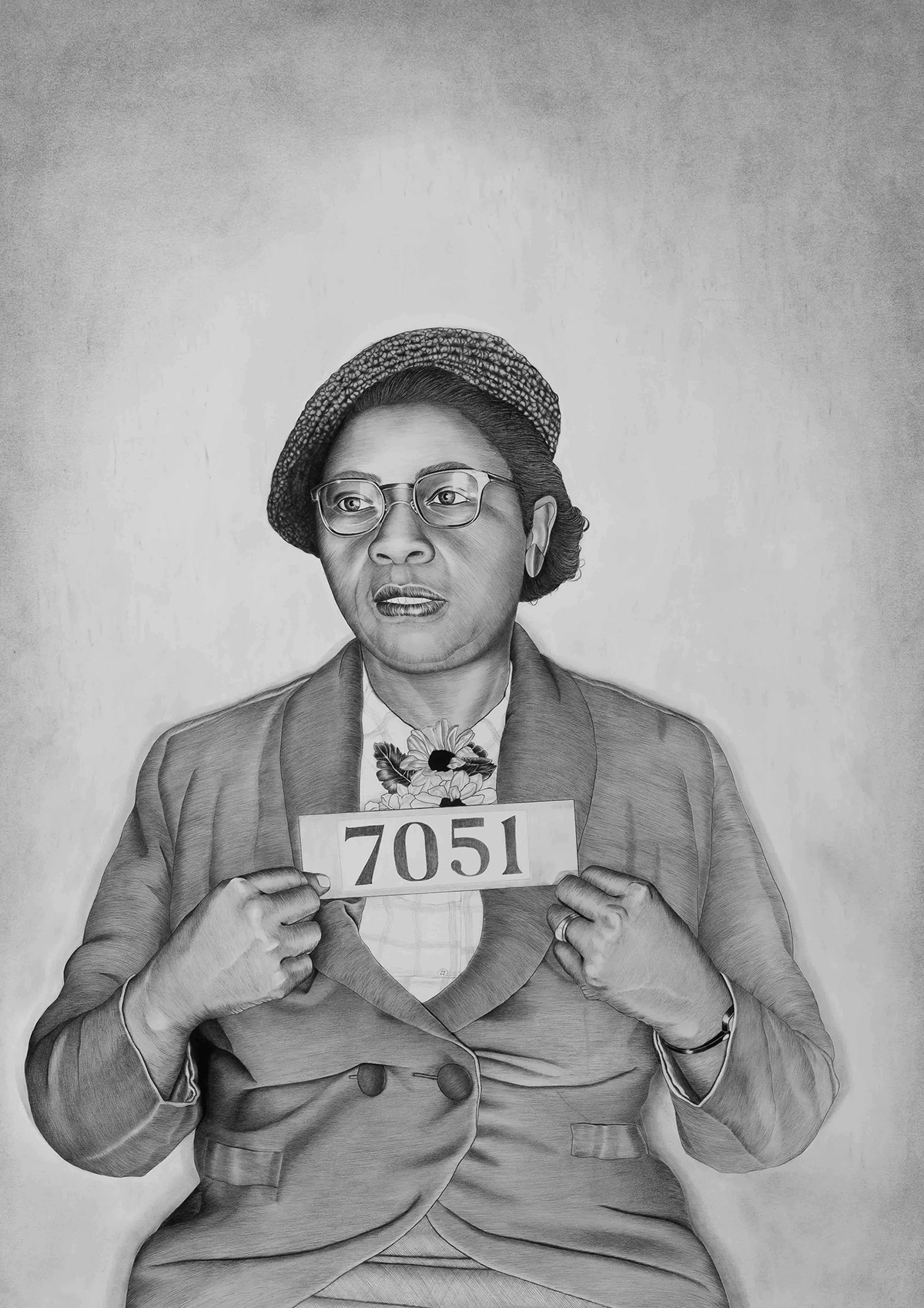 <p>Lava Thomas<br /><em>Mrs. Cora McHaney</em>, 2018<br />Graphite and Conté pencil on paper<br />48 1/4 x 34 1/2 inches / 122.6 x 87.6 cm</p>

