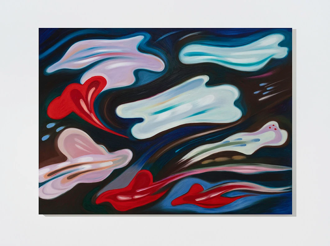 Hayal Pozanti<br><em>A flicker, a glimmer</em>, 2025<br>Oil stick on linen<br>60 x 80 x 2 inches / 152.4 x 203.2 x 5.1 cm