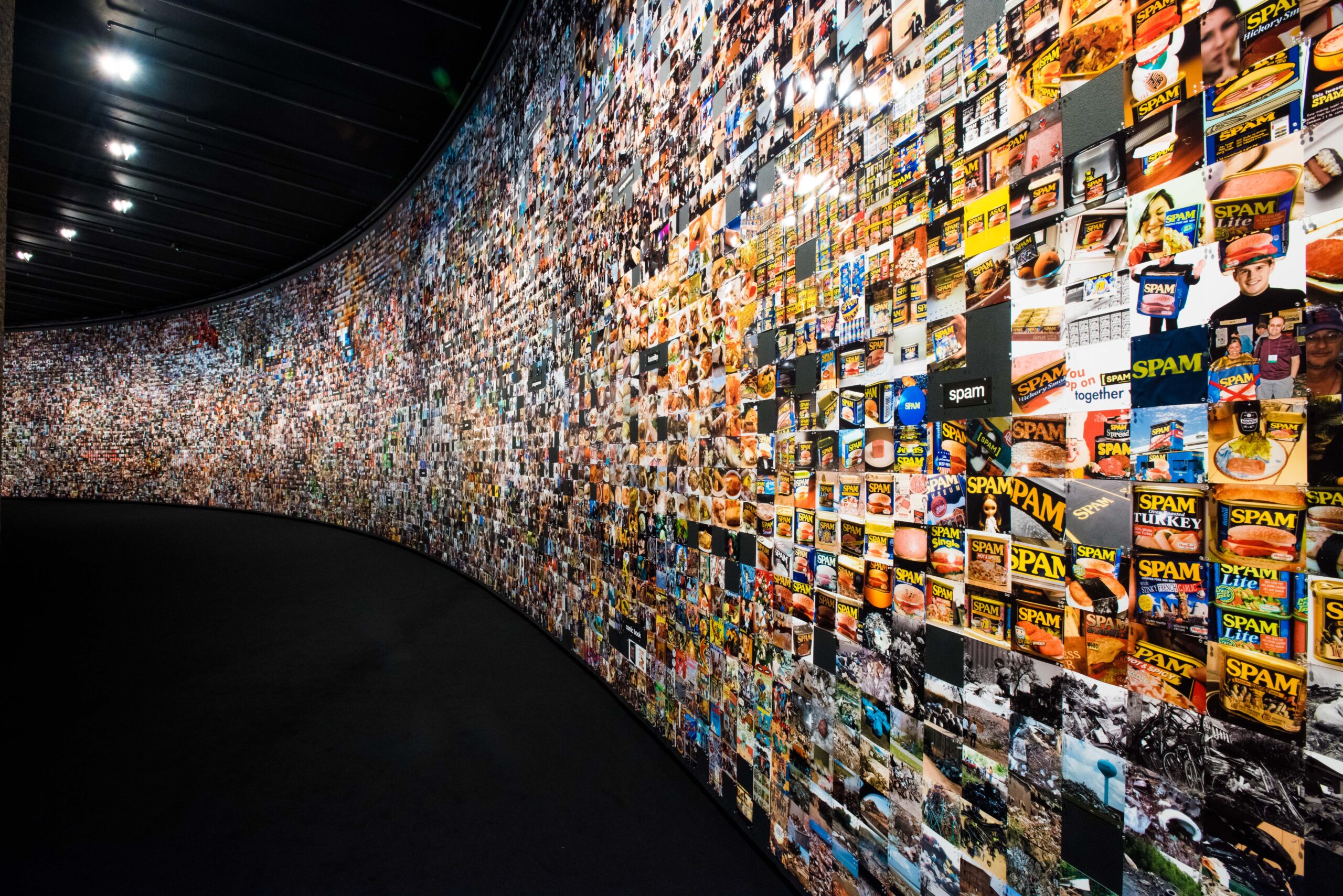 <p>Installation view<br /><em>Trevor Paglen: Apple to Anomaly,</em> 2019<br />Barbican Centre for Art, London.<br />Photo: Max Colson</p>
