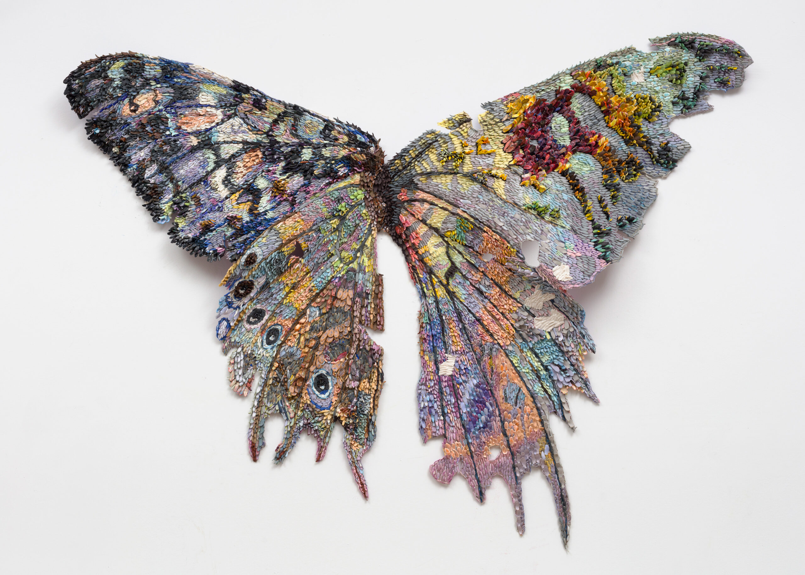 <p>Rebecca Manson<br /><em>Opal</em>, 2025<br />Porcelain, glaze, adhesives, canvas, and hardware<br />54 x 70 x 3 inches / 137.2 x 177.8 x 7.6 cm</p>
