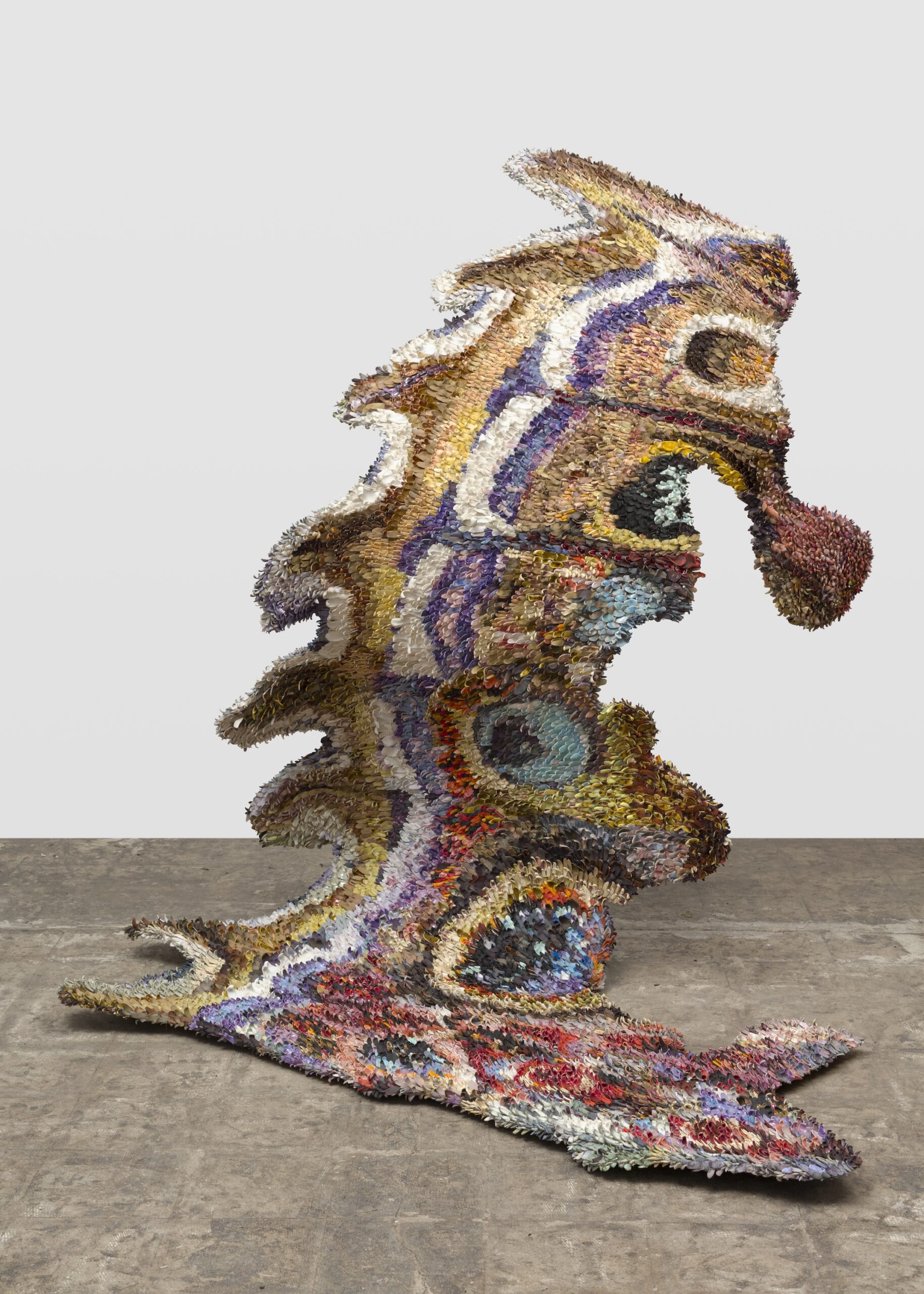 <p>Rebecca Manson<br /><em>Torn Wingtip</em>, 2025<br />Porcelain, glaze, adhesives, canvas, and steel<br />64 x 66 x 58 inches / 162.6 x 167.6 x 147.3 cm</p>
