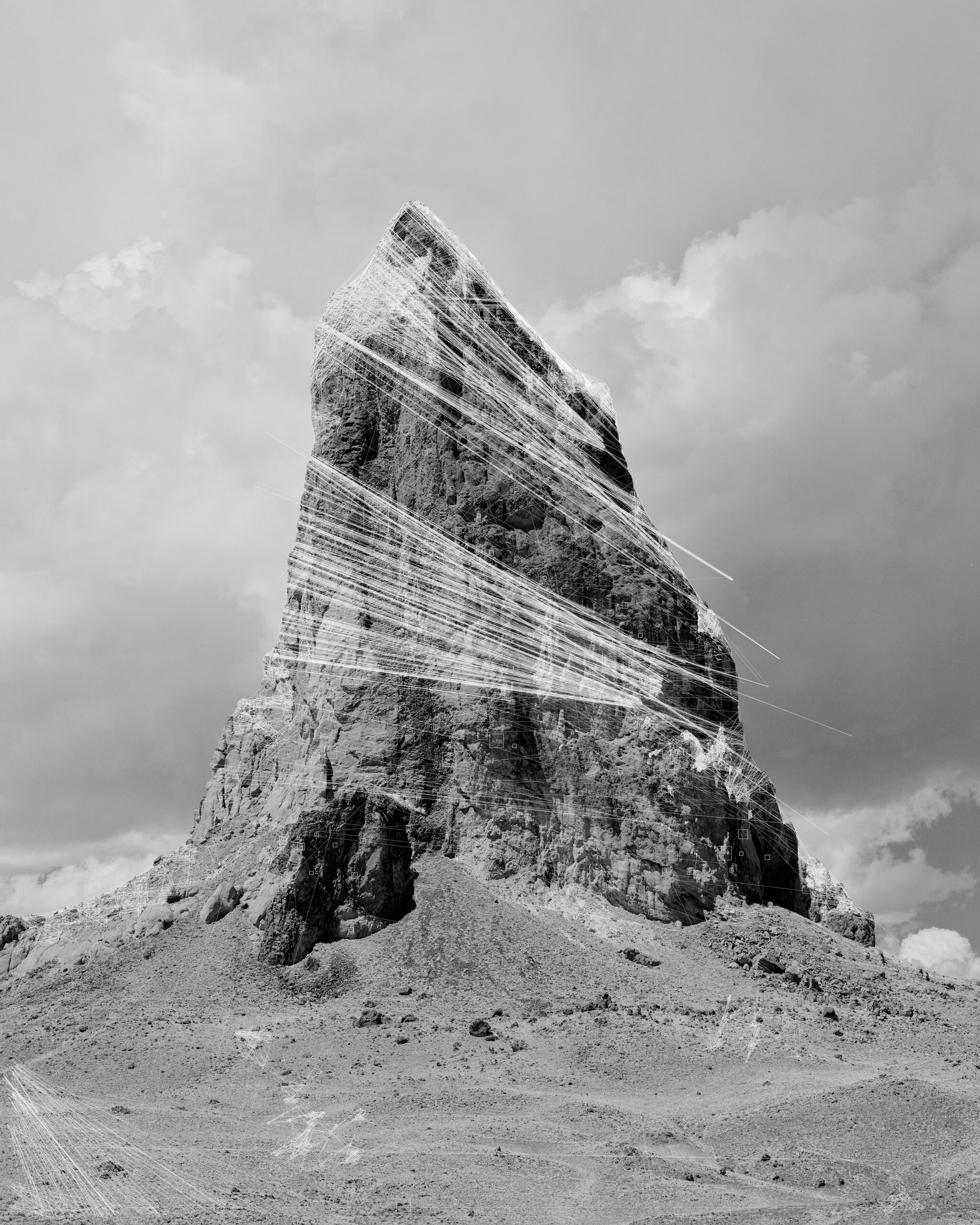 <p>Trevor Paglen<br /> <em>Agathla Peak Hough Transform; Haar</em>, 2018<br /> Silver gelatin LE print<br /> 60 x 48 in / 152.4 x 121.9 cm<br /> Edition of 5 plus 2 artist’s proofs</p>
