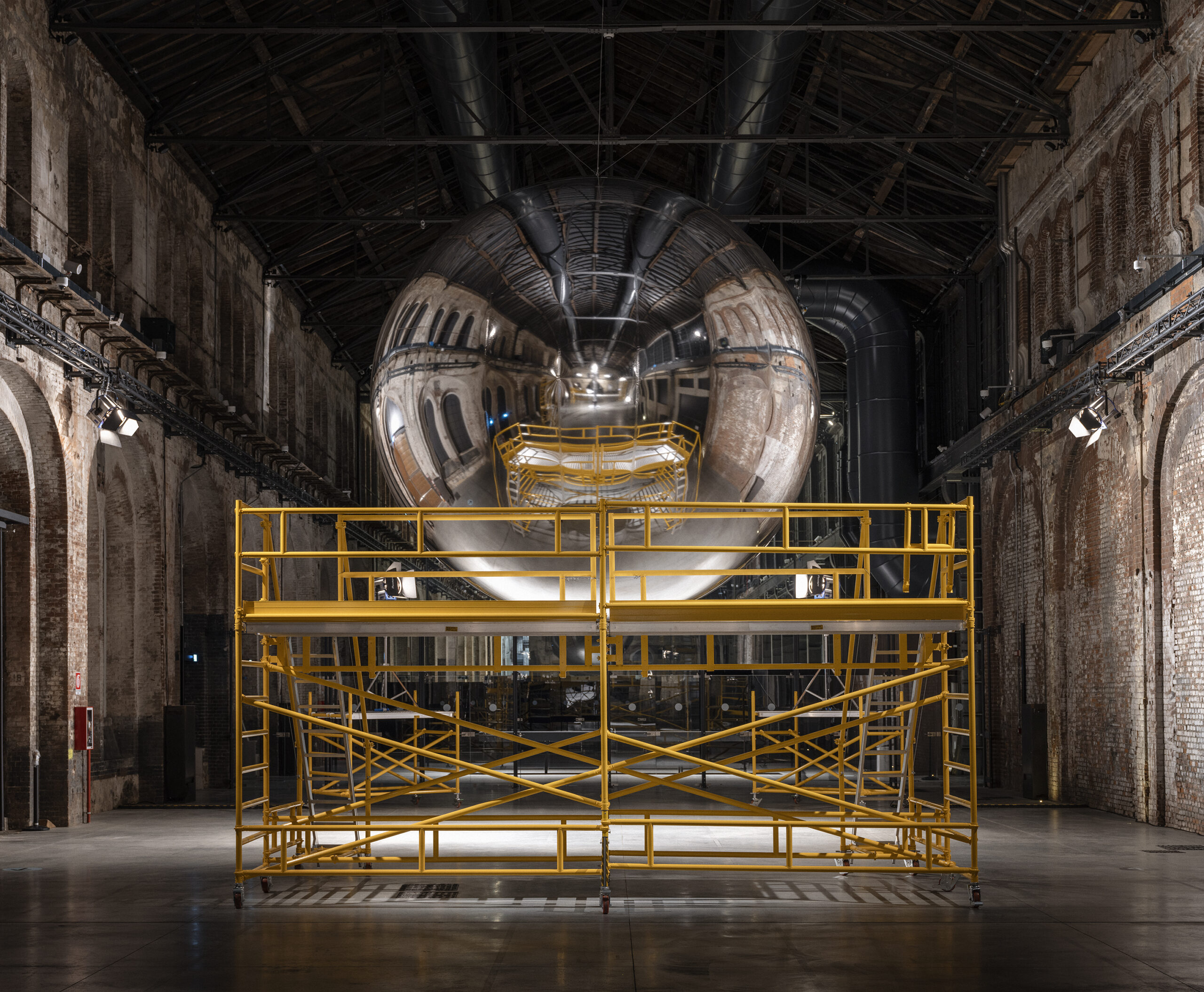 <p>Installation view<br /><em>Trevor Paglen: Unseen Stars,</em> 2020<br />Officine Grandi Riparazioni, Torino. <br />Photo: Paglen Studio</p>
