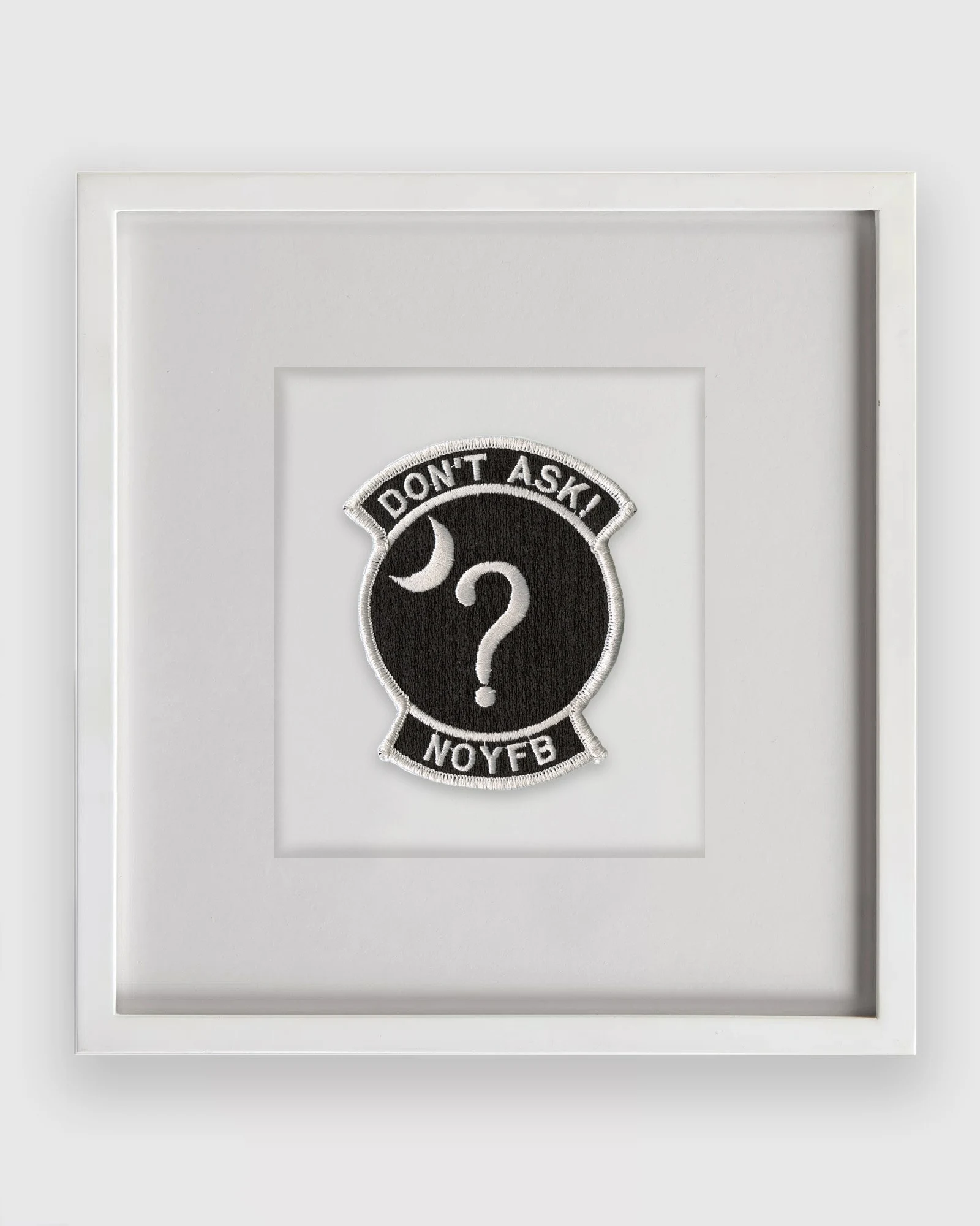 <p>Trevor Paglen<br /> <em>NOYFB</em>, 2006<br /> Fabric patch, framed<br /> 11 5/8 x 11 5/8 x 1 1/2 in / 29.4 x 29.4 x 3.8 cm<br /> Edition of 50</p>
