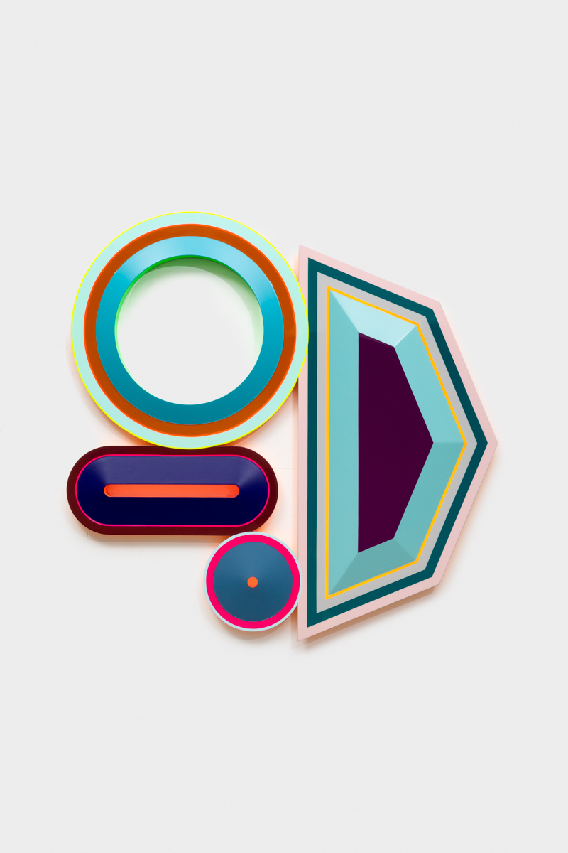 <p>Beverly Fishman<br /><em>Sexual Freedom, Calm, Choice, Happiness</em>, 2025<br />Urethane paint on wood<br />43 x 44 x 2 inches / 109.2 x 111.8 x 5.1 cm</p>
