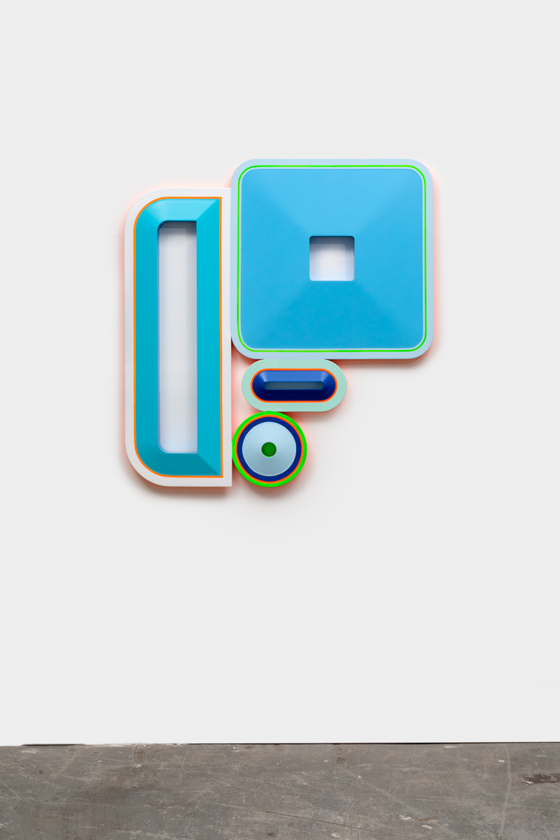 <p>Beverly Fishman<br /> <em>Calm, Happiness, Equanimity, Self Determination</em>, 2025<br /> Urethane paint on wood<br /> 44 x 41 1/4 x 2 inches / 112 x 105 x 5 cm</p>
