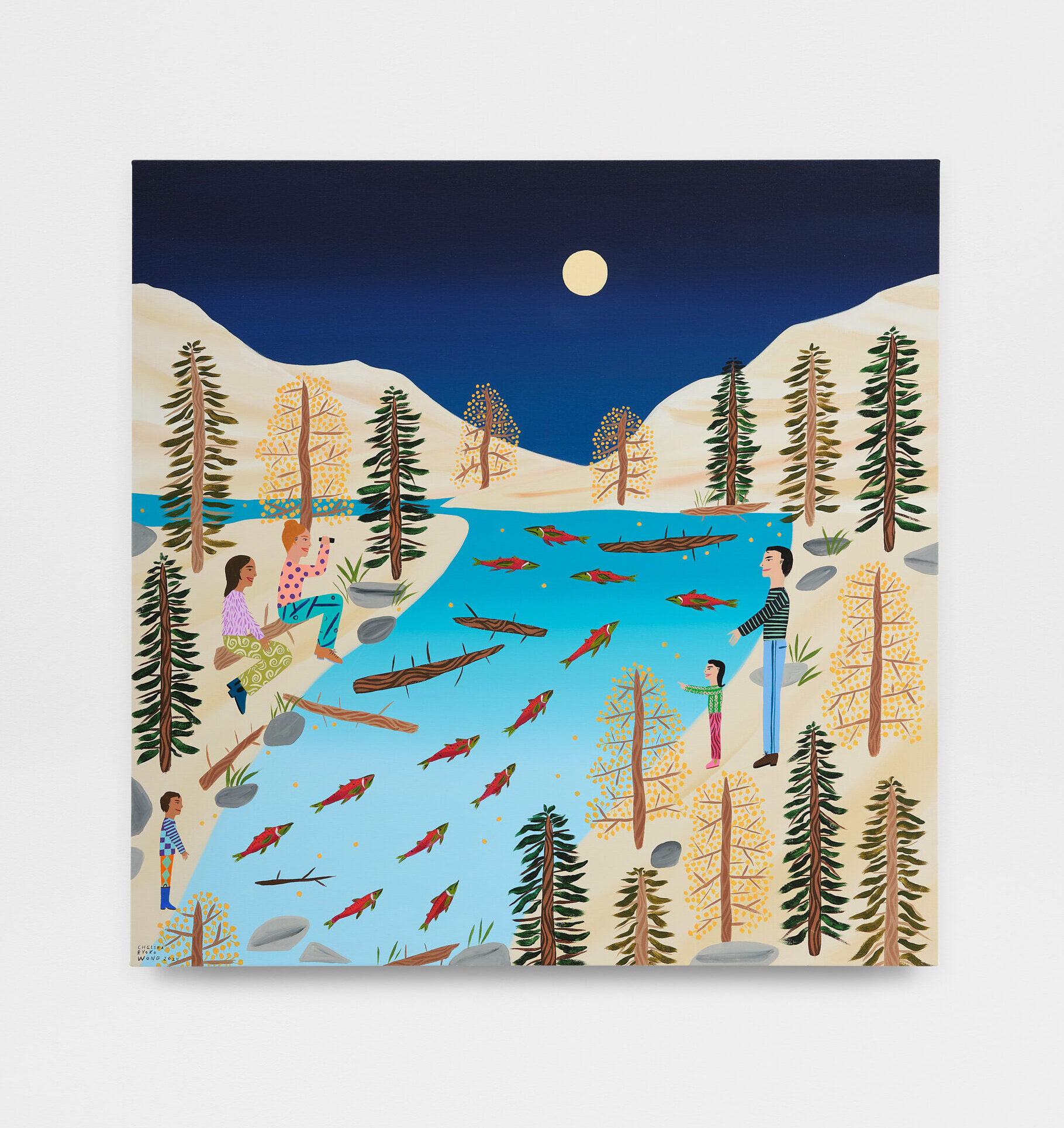 <p>Chelsea Ryoko Wong<br /> <em>Returning Home</em>, 2025<br /> Acrylic on canvas<br /> 30 x 30 x 1 3/4 inches / 76.2 x 76.2 x 4.4 cm</p>
