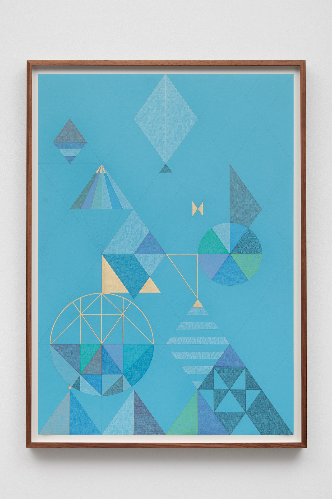 <p>Claudia Wieser<br /> <em>Untitled</em>, 2025<br /> Gold leaf and color pencil on color paper<br /> 42 1/2 x 30 3/4 x 1 inches / 108 x 78.1 x 2.5 cm</p>
