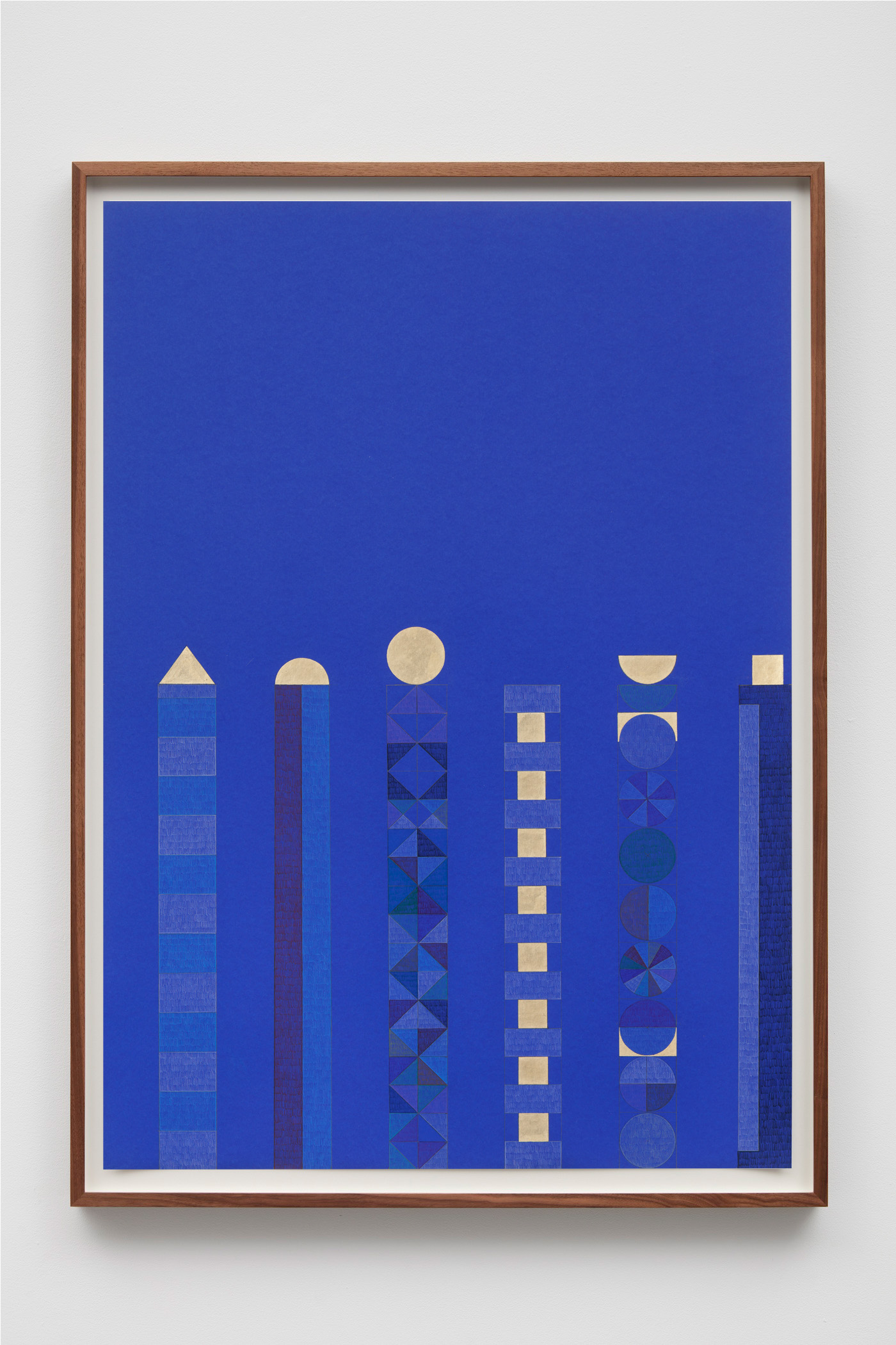 <p>Claudia Wieser<br /> <em>Untitled</em>, 2025<br /> Gold leaf and color pencil on color paper<br /> 42 1/2 x 30 3/4 x 1 inches / 108 x 78.1 x 2.5 cm</p>
