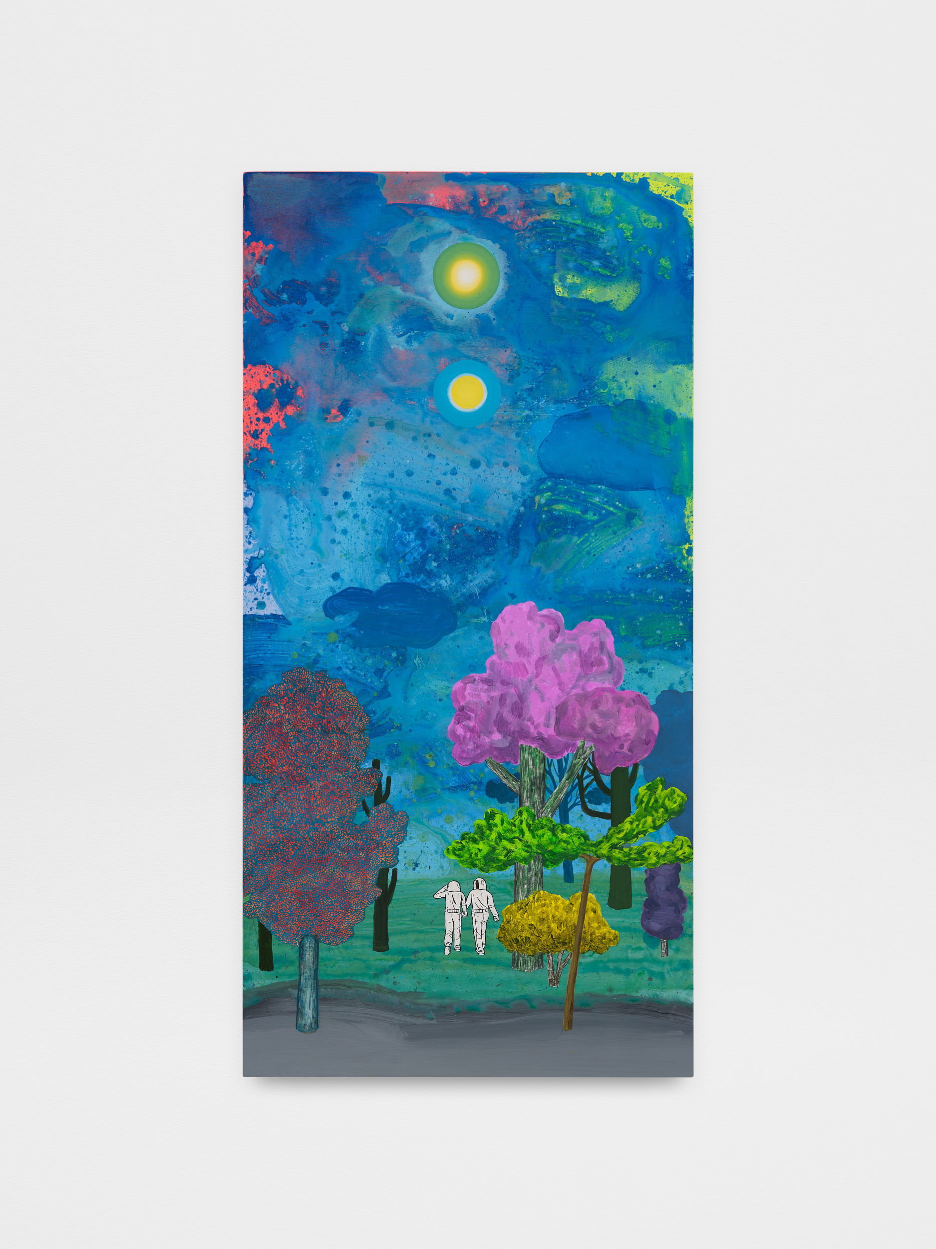 <p>David Huffman<br /> <em>Sema</em>, 2025<br /> Acrylic, gouache, and collage on wood panel<br /> 48 x 24 x 1 1/2 inches / 121.9 x 61 x 3.8 cm</p>
