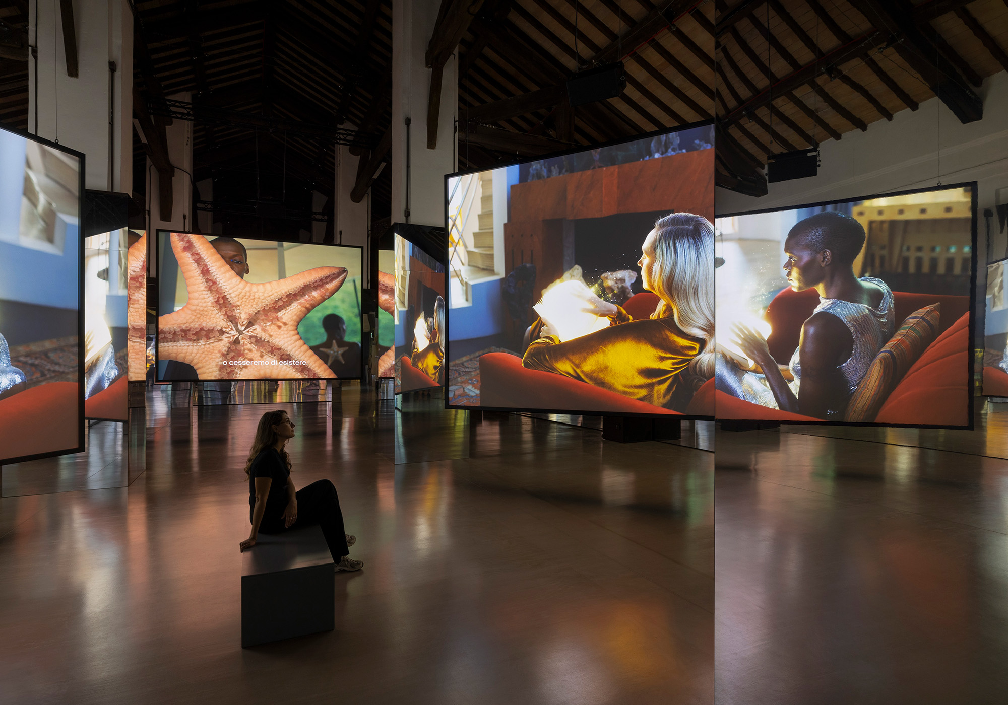 <p>Installation view<br /> <em>Isaac Julien: All That Changes You. Metamorphosis</em>, 2025<br /> Palazzo Te, Mantova, Italy<br /> Photo credit: Andrea Rossetti / Palazzo Te</p>
