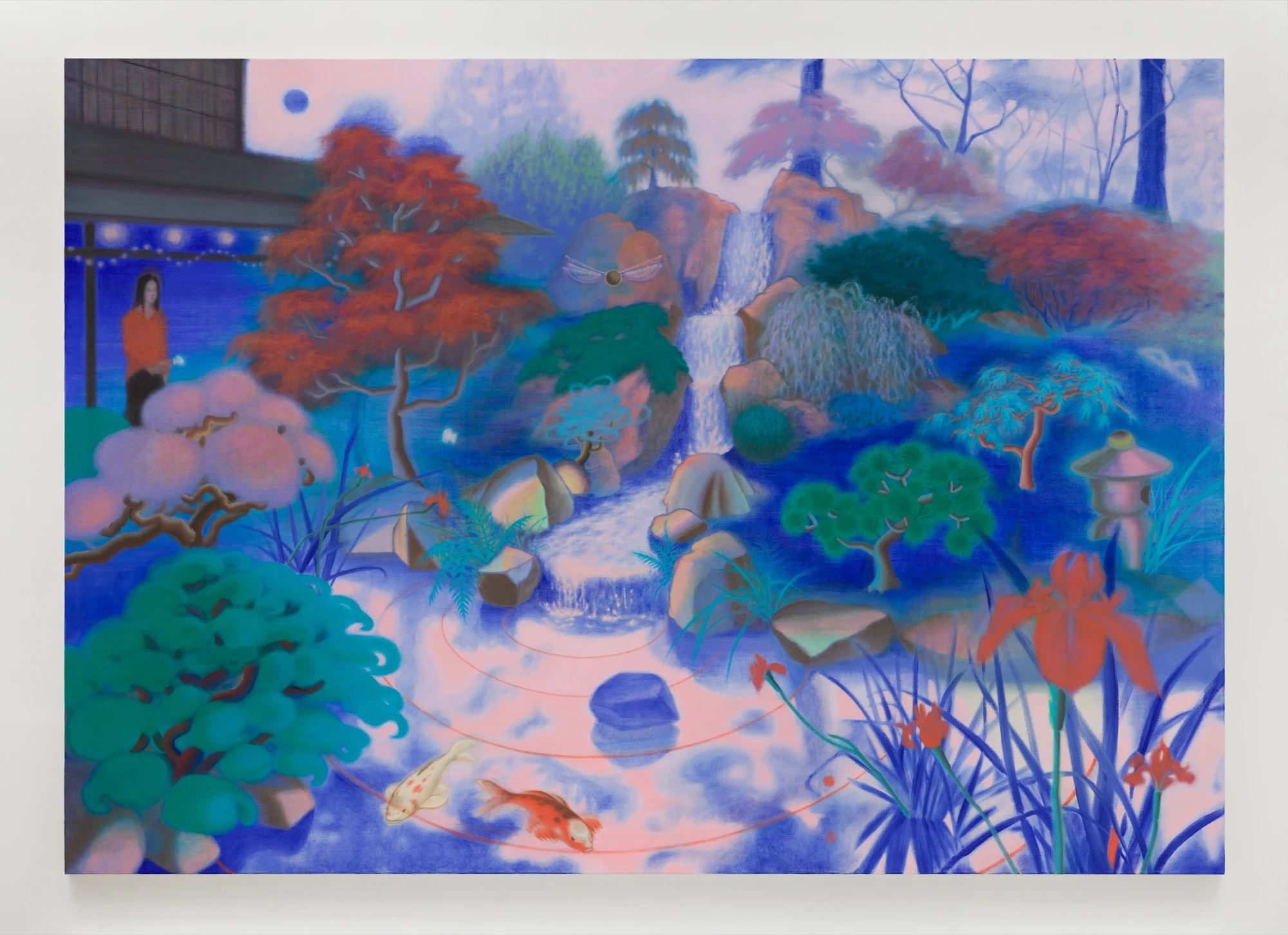 <p>Guimi You<br /><em>Blue Pond</em>, 2024<br />Oil on canvas<br />71 5/8 x 102 inches / 181.8 x 259.1 cm</p>
