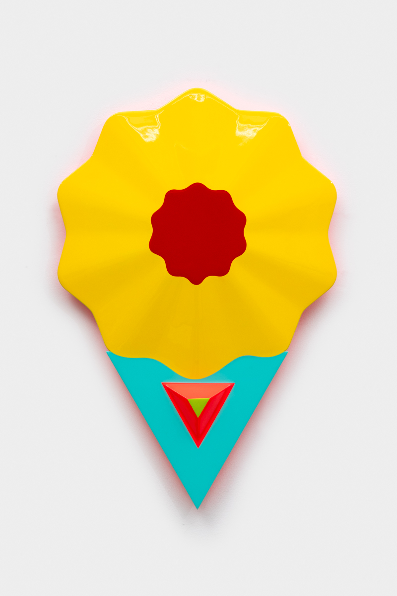 Beverly Fishman<br><em>Wellbeing, Peace</em>, 2026<br>Urethane paint on wood<br>22 5/8 x 15 1/2 x 2 inches / 57.5 x 39.4 x 5.1 cm