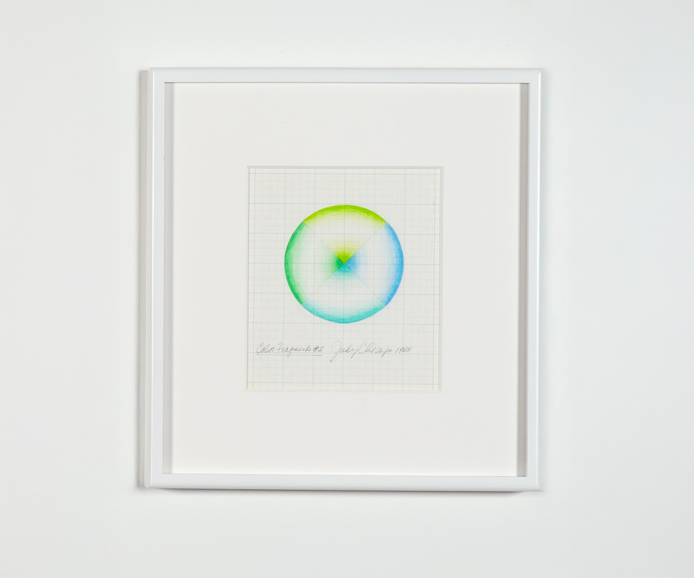 Judy Chicago<br><em>Color Fragments 2</em>, 1968<br>Prismacolor on tracing paper<br>14 x 13 x 1 1/2 inches / 35.6 x 33 x 3.8 cm