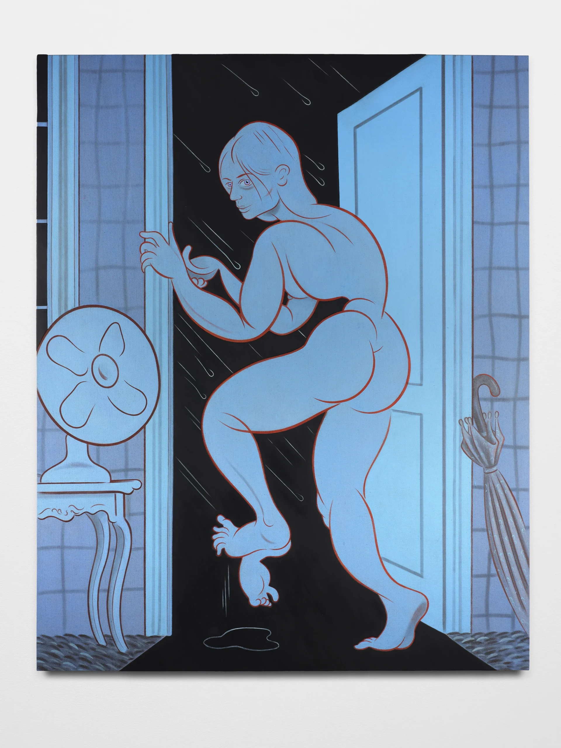 <p>Koak<br /><em>Away</em>, 2021<br />Signed and dated on verso<br />Flashe, acrylic, oil, graphite, and milk casein on linen mounted to panel<br />77 1/2 x 62 inches / 196.8 x 157.5 cm</p>
