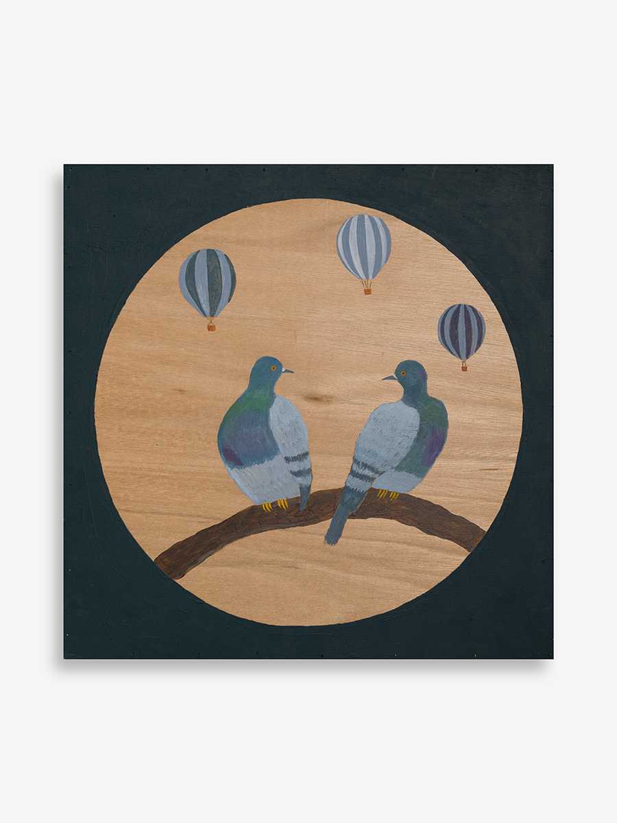 <p>Atsushi Kaga<br /><em>The Hours of Flight – Pigeons</em>, 2025<br />Acrylic on board<br />17 7/8 x 17 7/8 x 3/4 inches / 45.5 x 45.5 x 2 cm</p>
