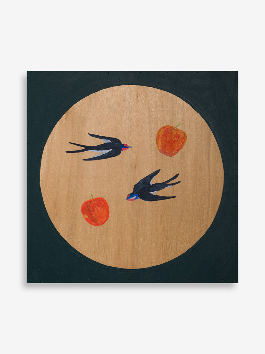 Atsushi Kaga<br><em>The Hours of Flight - Swallows</em>, 2025<br>Acrylic on board<br>17 7/8 x 17 7/8 x 3/4 inches / 45.5 x 45.5 x 2 cm