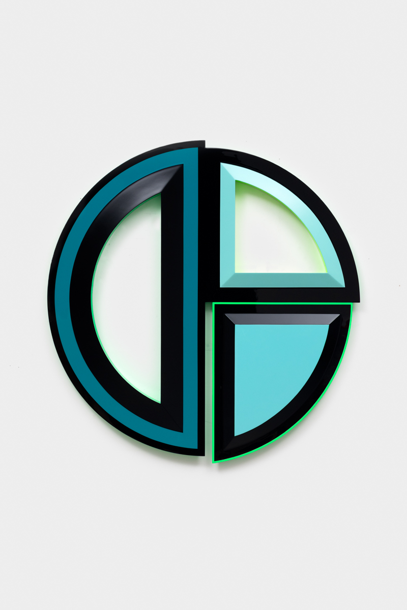 <p>Beverly Fishman<br /><em>Relief, Awareness, Focus</em>, 2026<br />Urethane paint on wood<br />44 x 42 1/2 x 2 inches / 111.8 x 108 x 5.1 cm</p>
