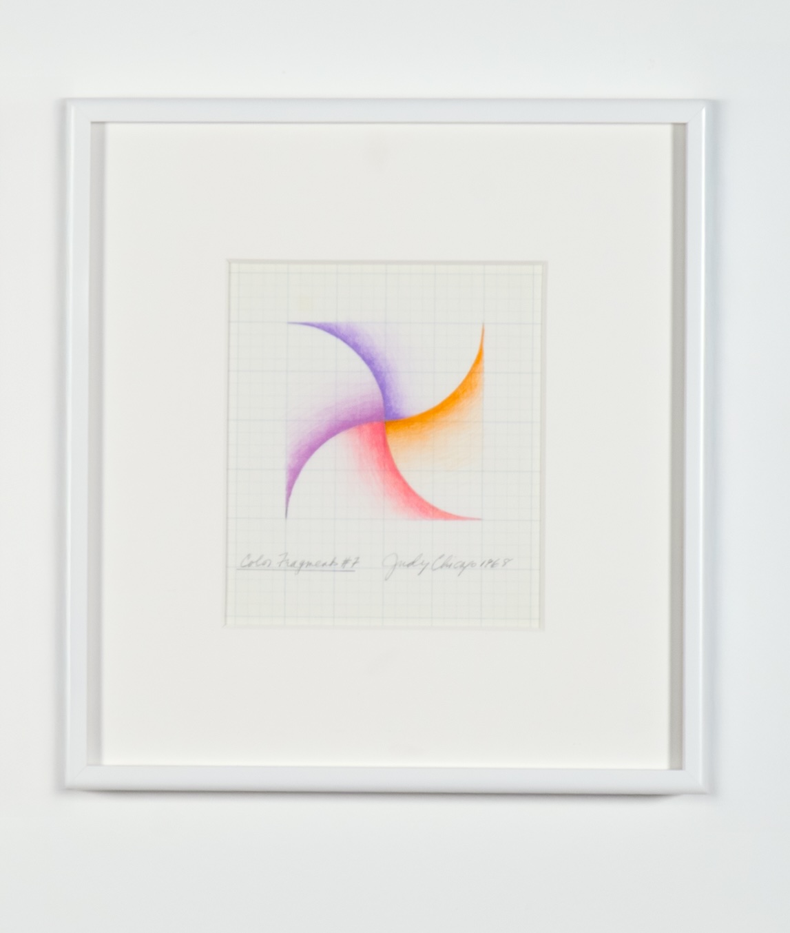<p>Judy Chicago<br /><em>Color Fragments 7</em>, 1968<br />Prismacolor on tracing paper<br />14 x 13 x 1 1/2 inches / 35.6 x 33 x 3.8 cm</p>
