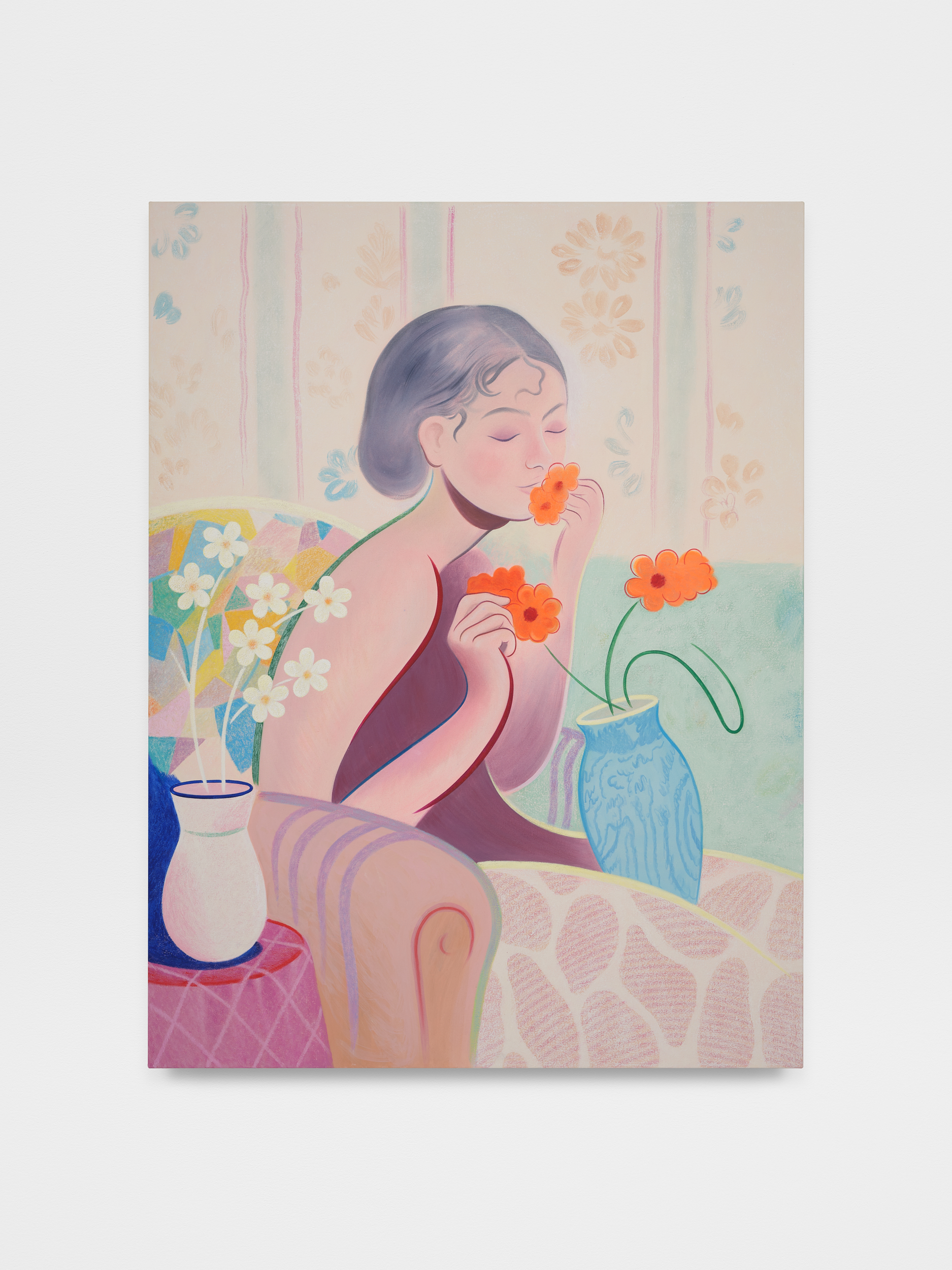 <p>Koak<br /><em>Communion</em>, 2025<br />Signed and dated on verso<br />Flashe, acrylic, chalk from the cliffs of Seven Sisters, and casein on canvas<br />55 1/2 x 42 inches / 141 x 106.7 cm</p>
