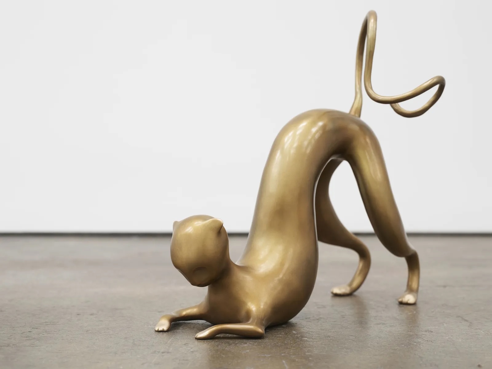 <p>Koak<br /><em>Cat (With Downward Tail)</em>, 2017<br />Bronze with custom patina<br />21 × 8 × 19 inches / 53.3 × 20.3 × 48.3 cm<br />Edition of 10</p>
