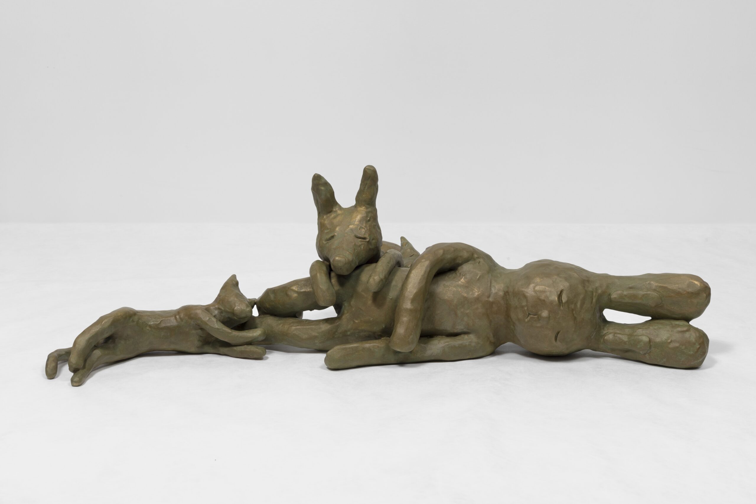 Atsushi Kaga<br><em>Four Sleepers</em>, 2025<br>Patinated bronze<br>10 1/2 x 36 x 27 3/4 inches / 26.7 x 91.4 x 70.5 cm<br>Edition of 3 plus 2 artist's proofs (#1/3)