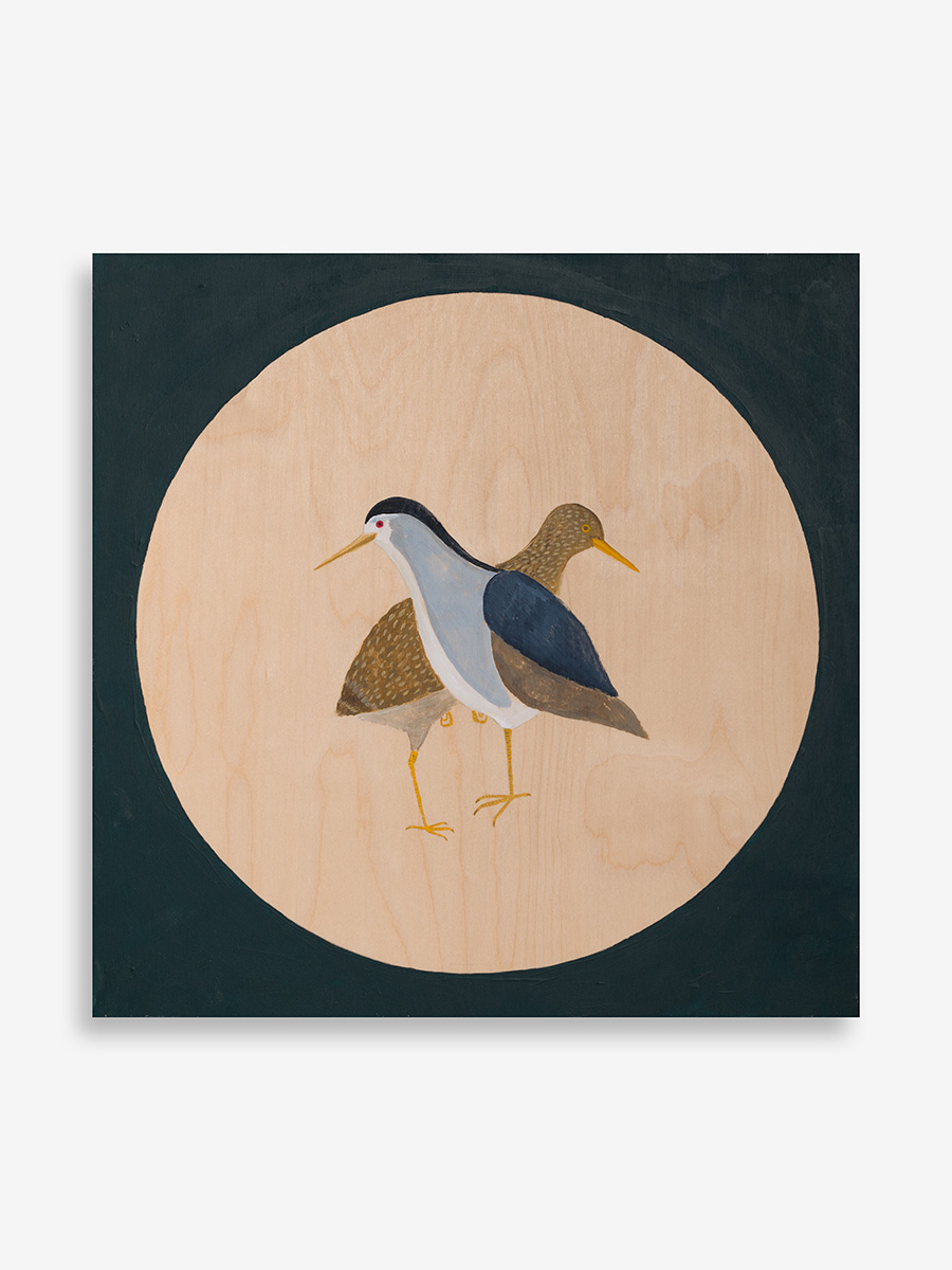 Atsushi Kaga<br><em>The Hours of Flight - Waterbirds</em>, 2025<br>Acrylic on board<br>17 7/8 x 17 7/8 x 1 inches / 45.4 x 45.4 x 2.6 cm