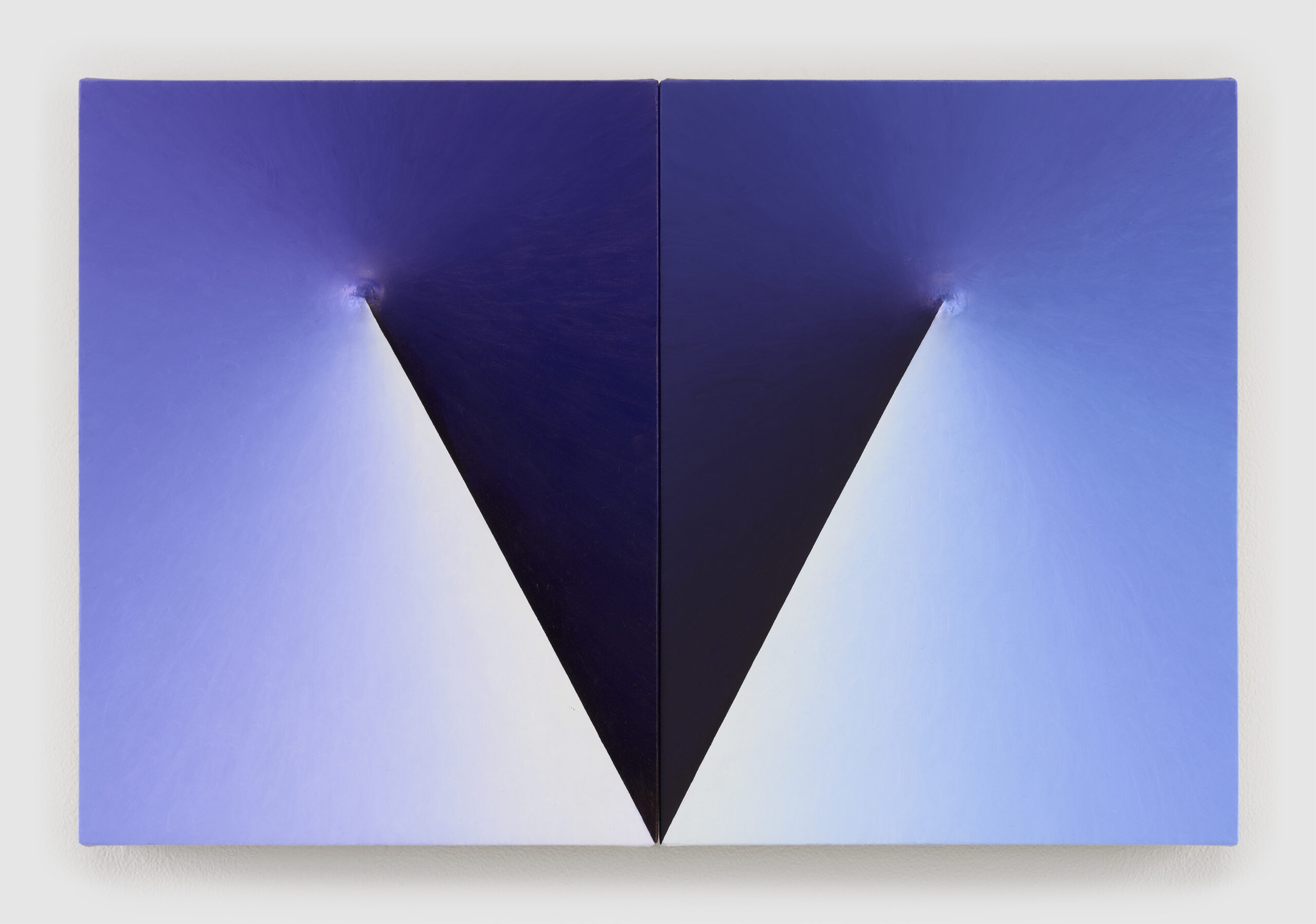 <p>Loie Hollowell<br /><em>Around the Clock in Dioxazine Mauve, Ultramarine Blue and Cobalt</em>, 2025<br />Oil paint, acrylic medium, aqua resin, epoxy resin, and sawdust on linen over panel<br />12 x 18 x 2 1/2 inches / 30.5 x 45.7 x 6.3 cm</p>
