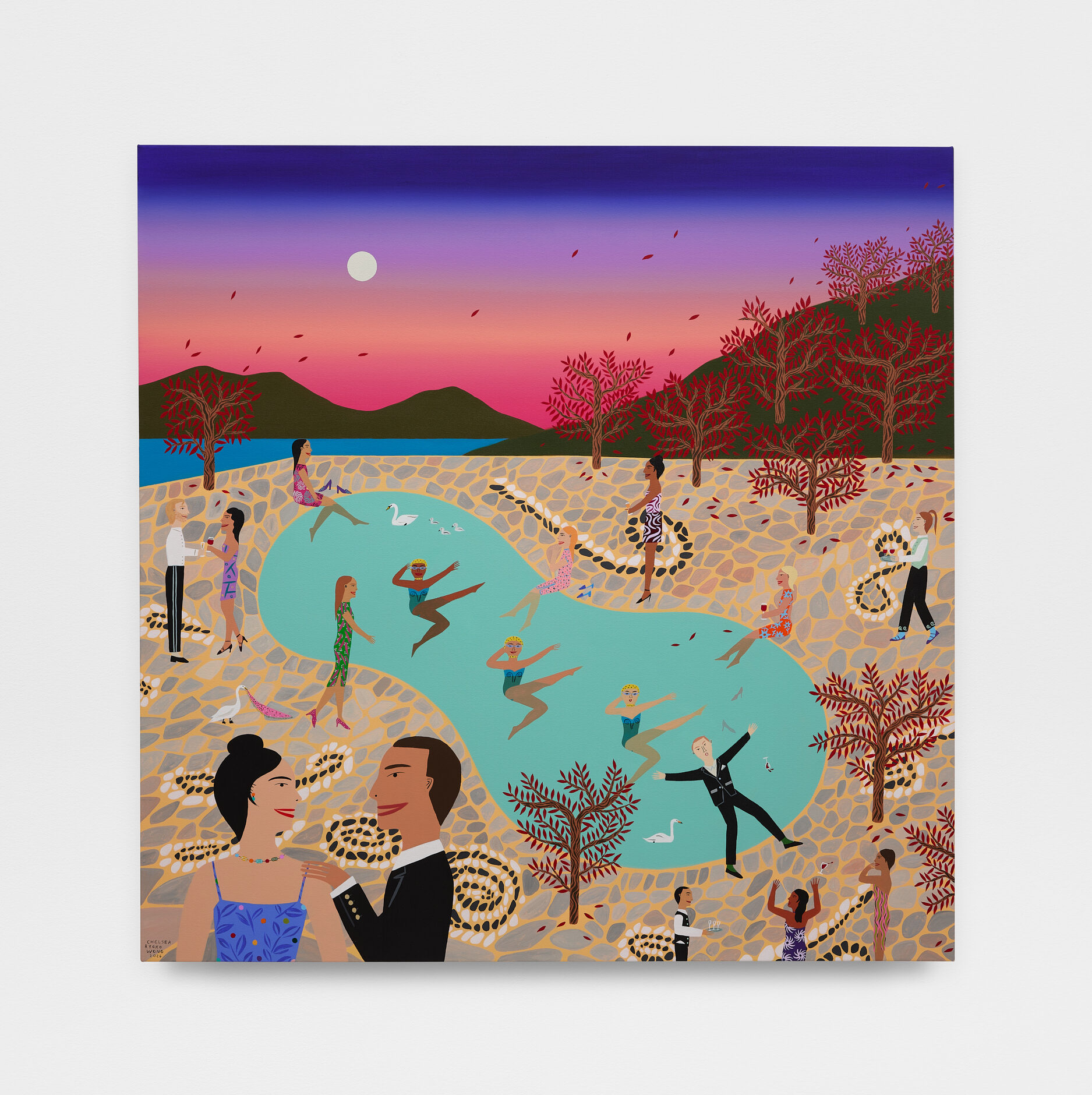 <p>Chelsea Ryoko Wong<br /><em>Black Tie, Awry</em>, 2026<br />Acrylic on canvas<br />48 x 48 x 2 inches / 121.9 x 121.9 x 5.1 cm</p>
