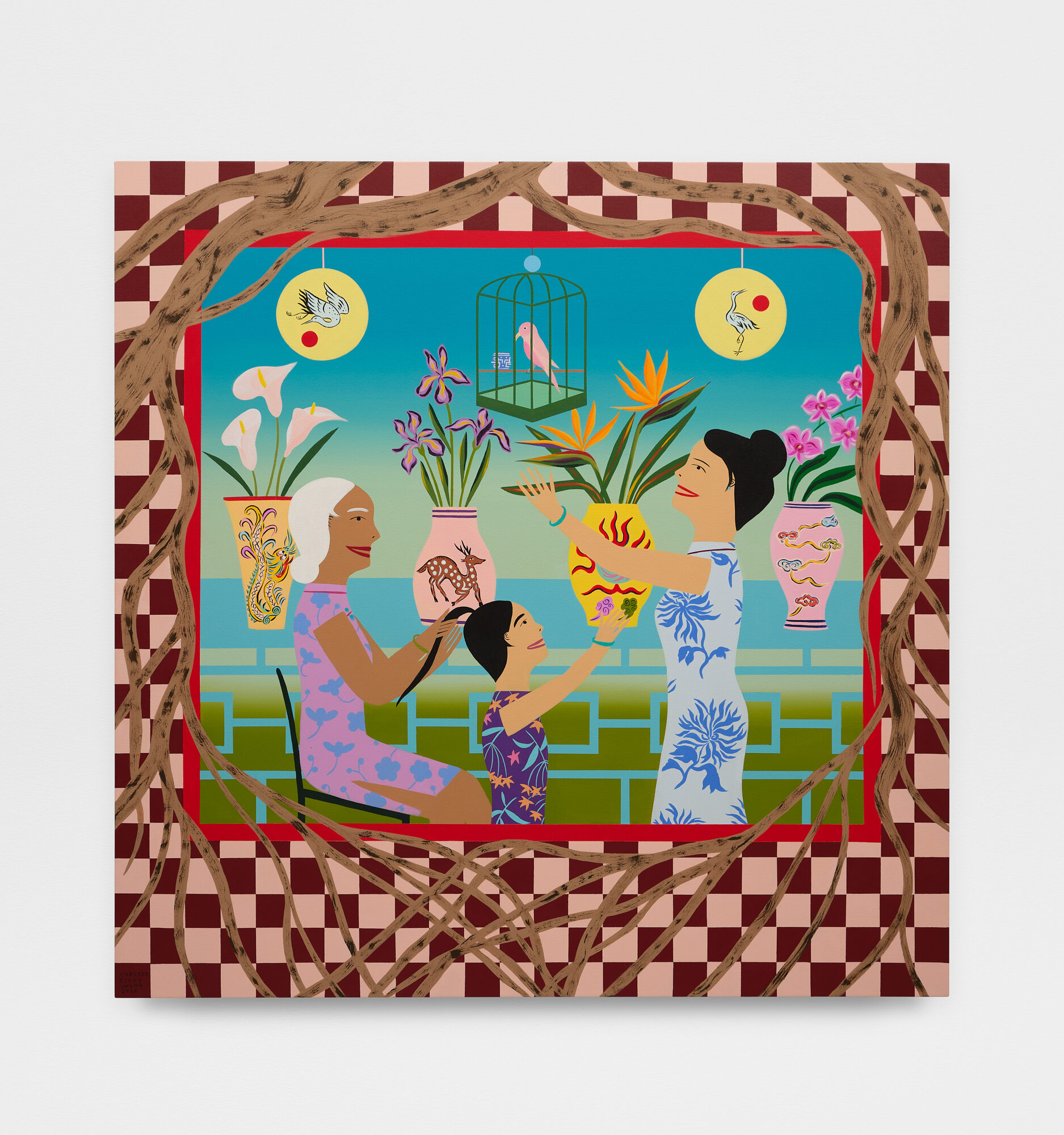 <p>Chelsea Ryoko Wong<br /><em>Portal in Time</em>, 2026<br />Acrylic on canvas<br />48 x 48 x 2 inches / 121.9 x 121.9 x 5.1 cm</p>
