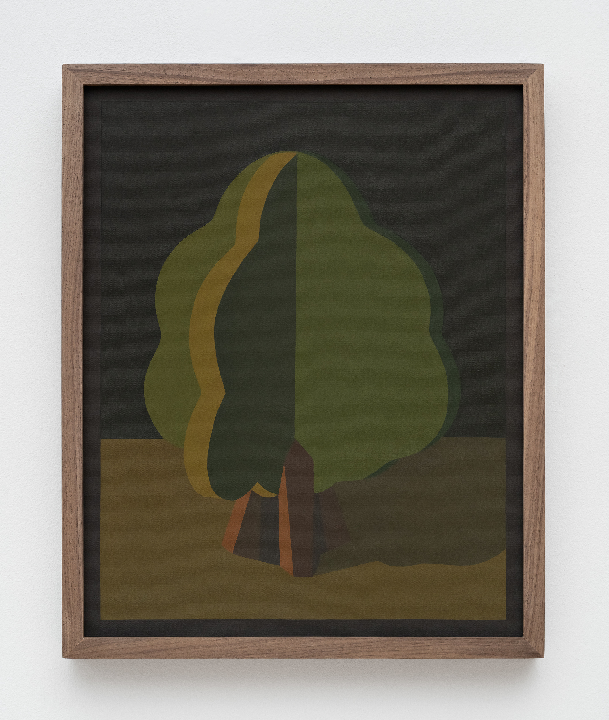 Laeh Glenn<br><em>Green Tree</em>, 2026<br>Oil on canvas with artist frame<br>21 1/4 x 17 1/4 x 1 1/2 inches / 54 x 43.8 x 3.8 cm