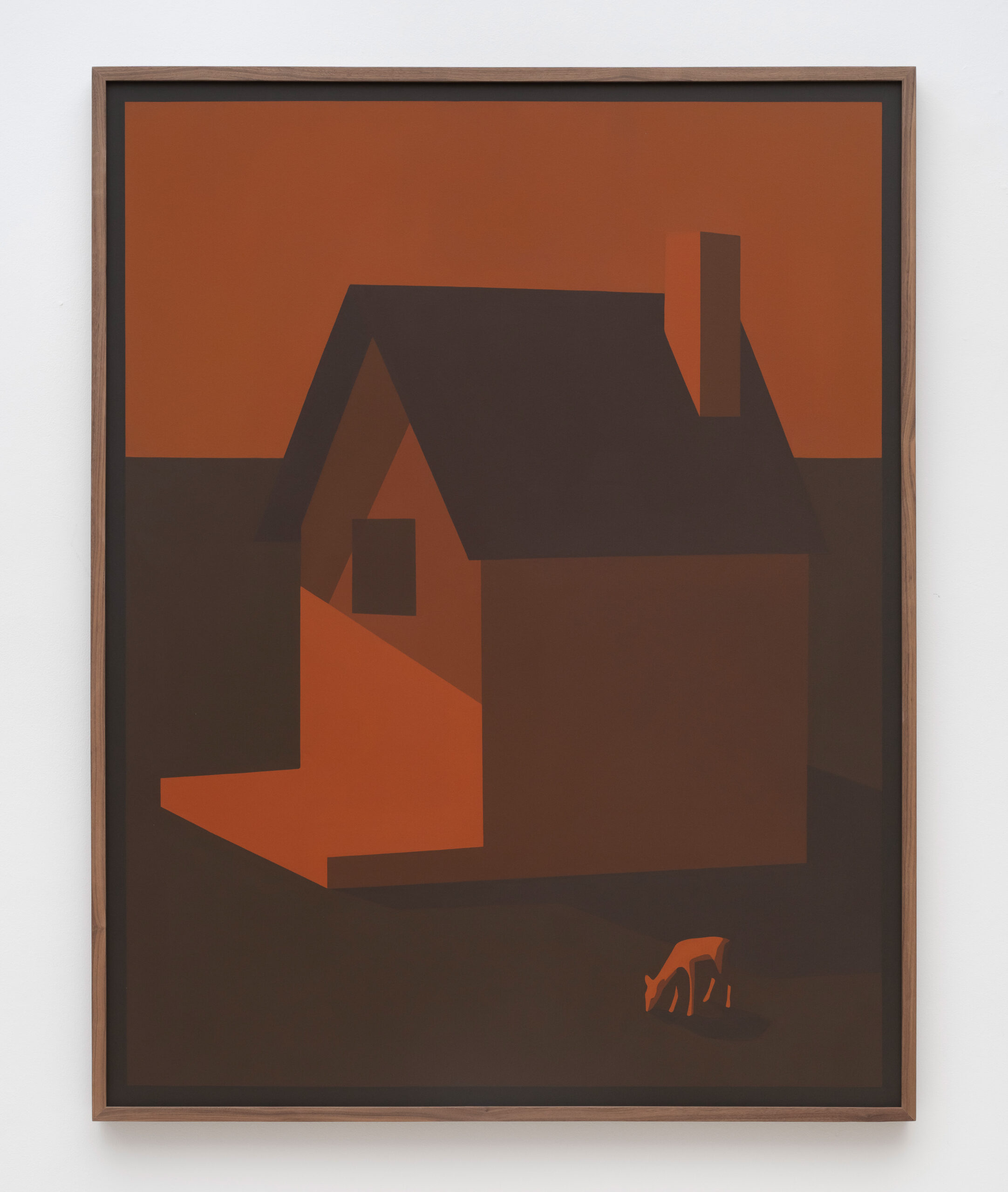 Laeh Glenn<br><em>Red House</em>, 2026<br>Oil on canvas with artist frame<br>55 1/4 x 43 1/4 x 1 3/4 inches / 140.3 x 109.9 x 4.4 cm